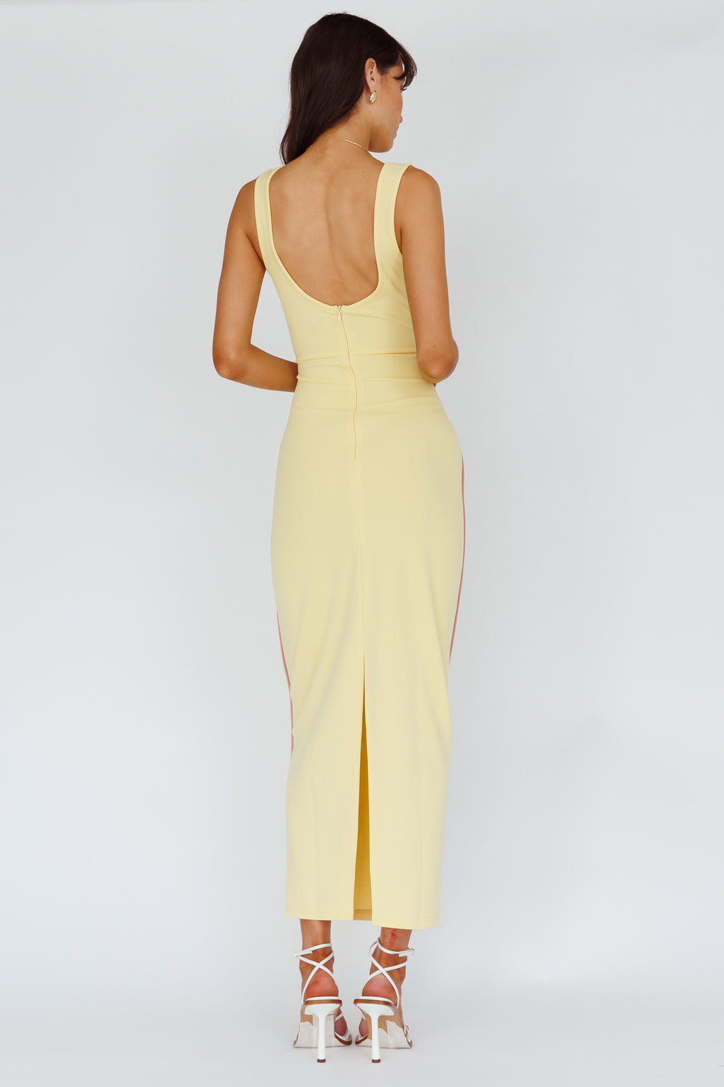 Shenae Piping Trim Maxi Dress Lemon by Selfie Leslie Australia