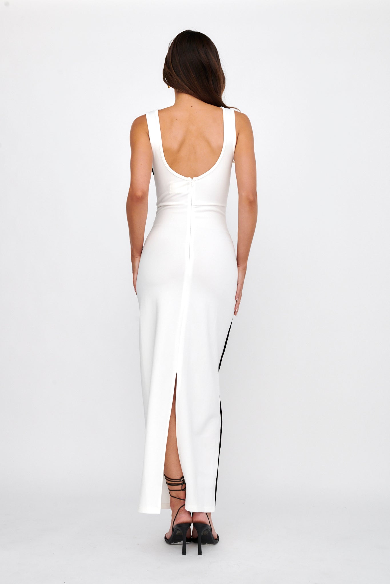 Shenae Piping Trim Maxi Dress White by Selfie Leslie Australia