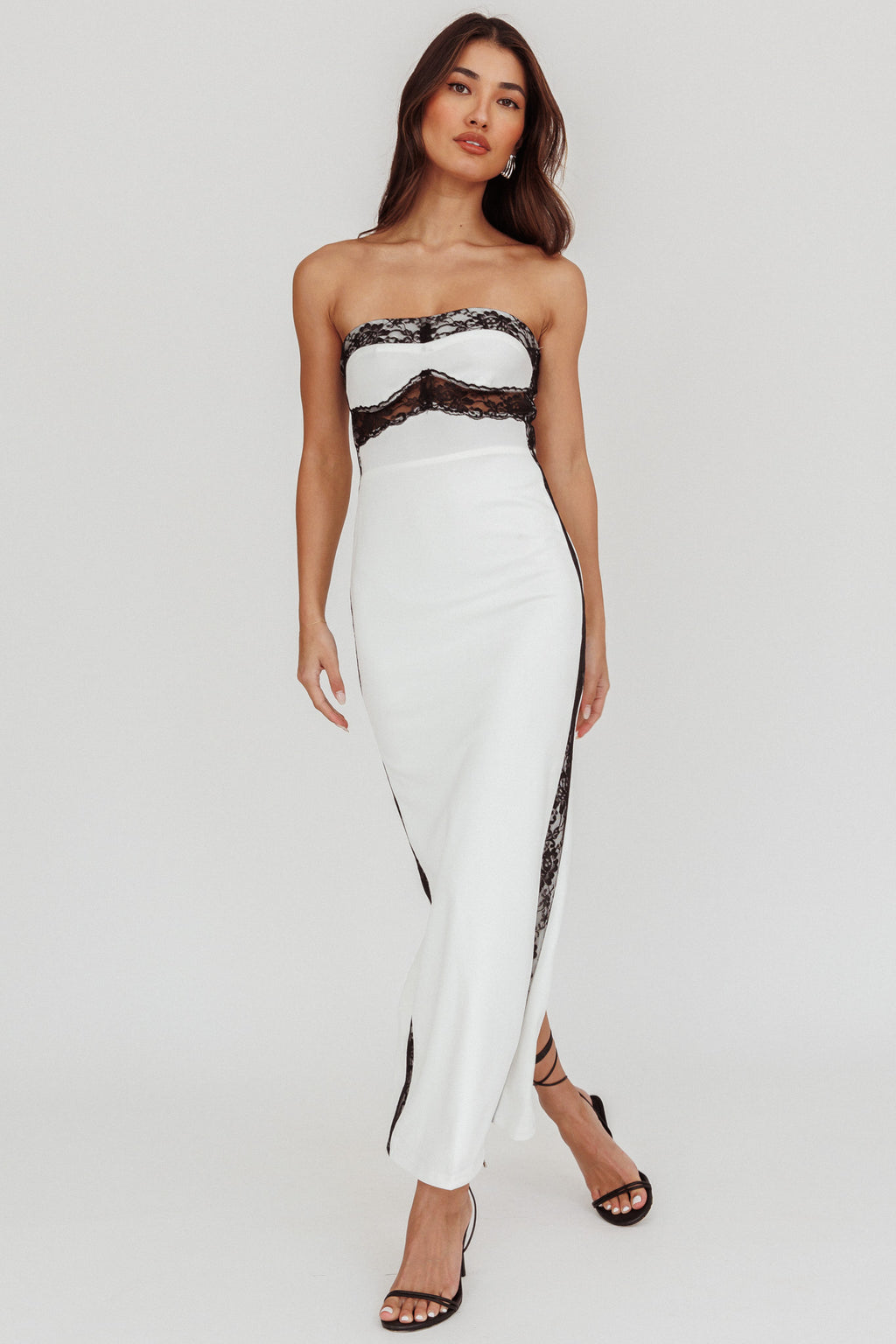 Tenika Strapless Bodycon Maxi Dress White by Selfie Leslie Australia