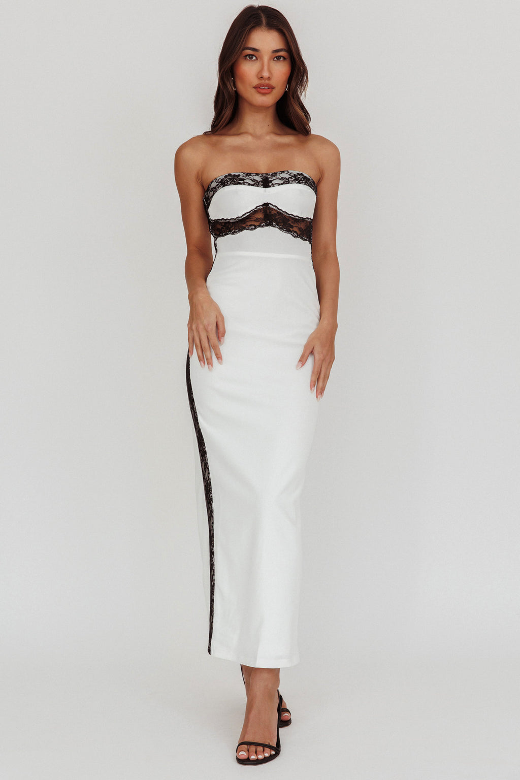 Tenika Strapless Bodycon Maxi Dress White by Selfie Leslie Australia
