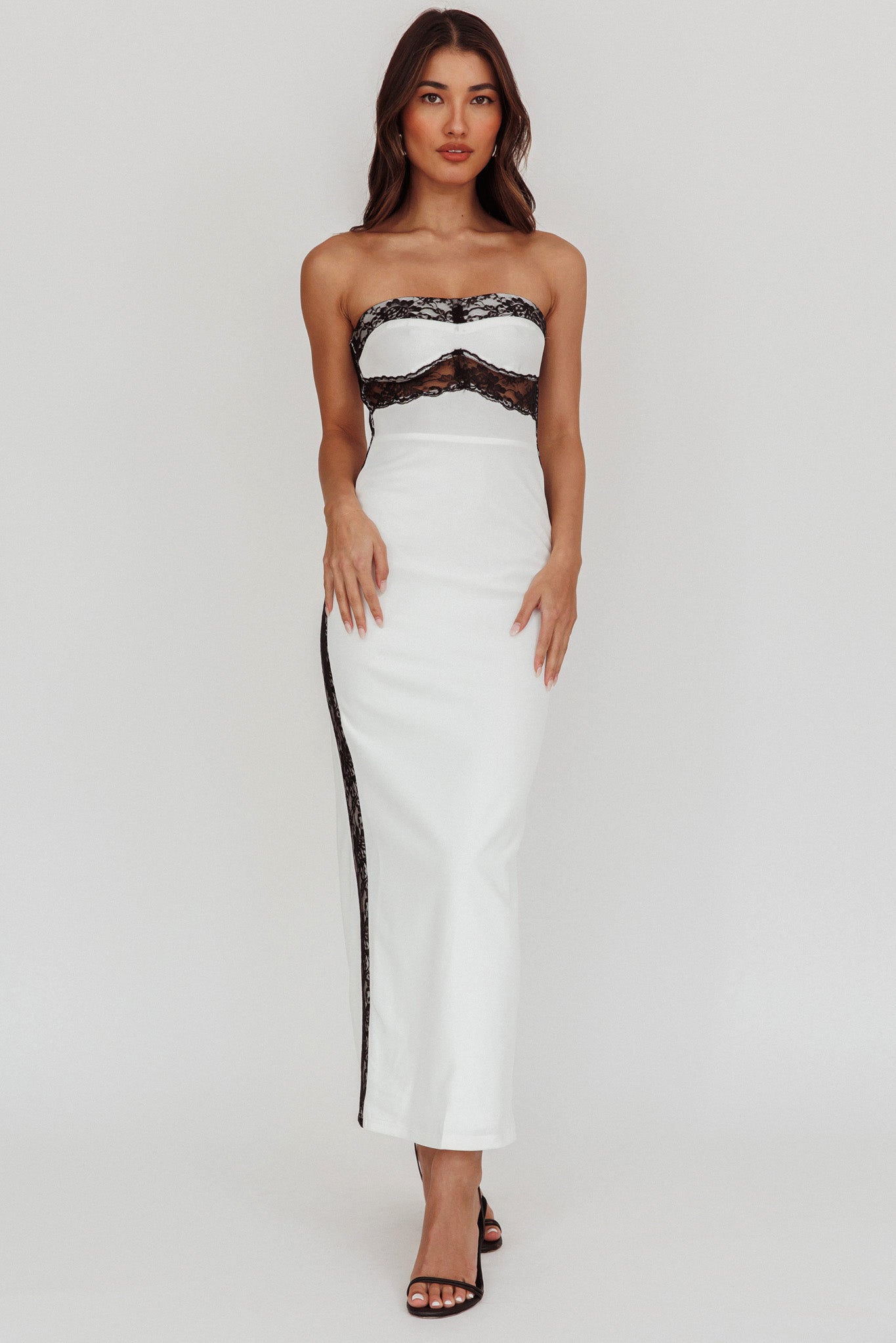 Tenika Strapless Bodycon Maxi Dress White by Selfie Leslie Australia
