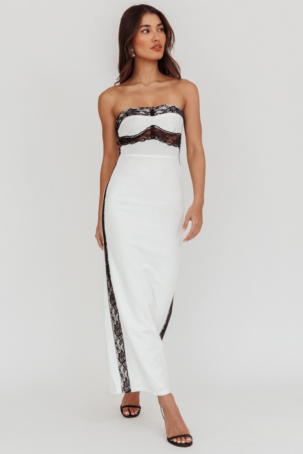 Tenika Strapless Bodycon Maxi Dress White by Selfie Leslie Australia