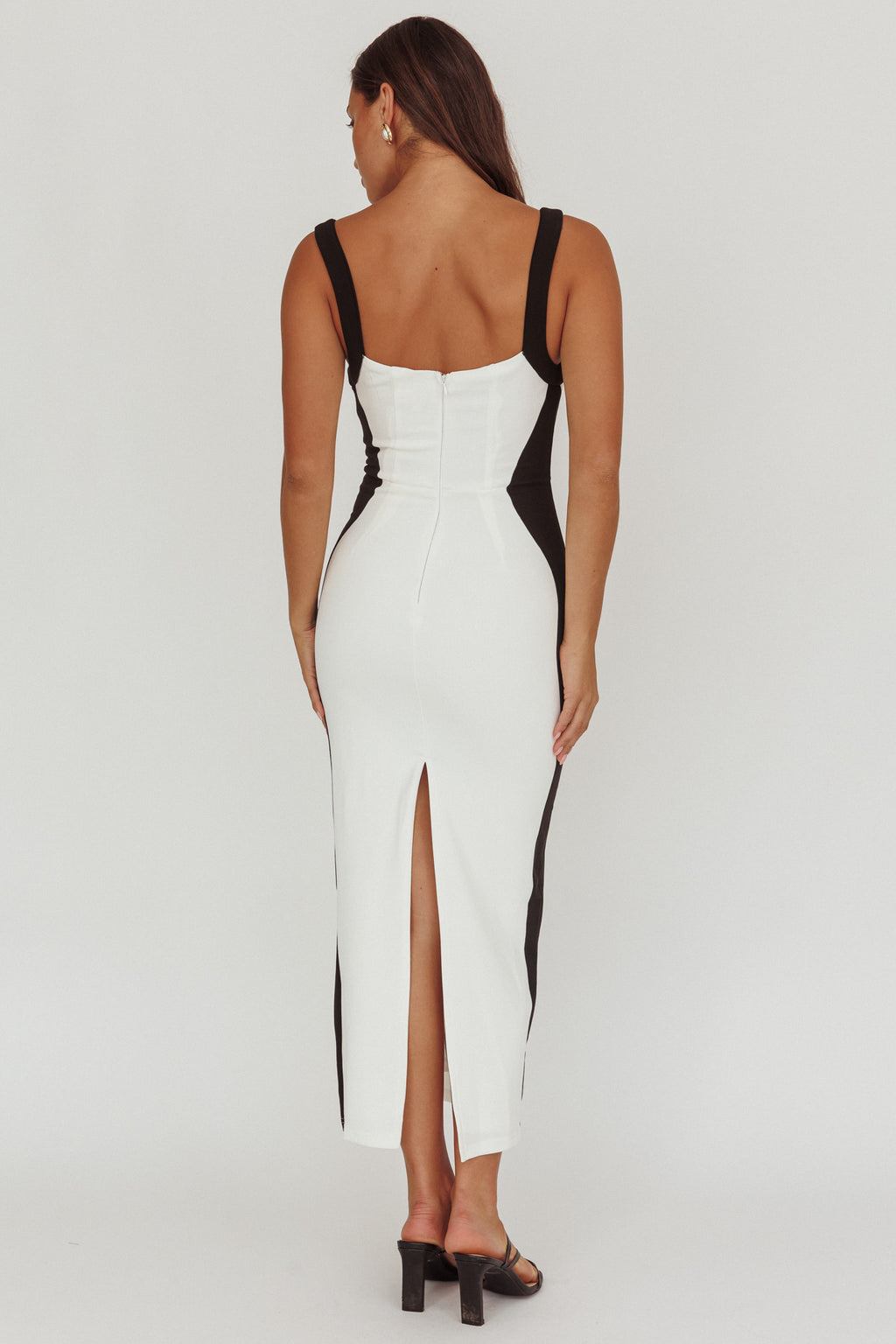 Tenika Contrast Bodycon Midi Dress White by Selfie Leslie Australia
