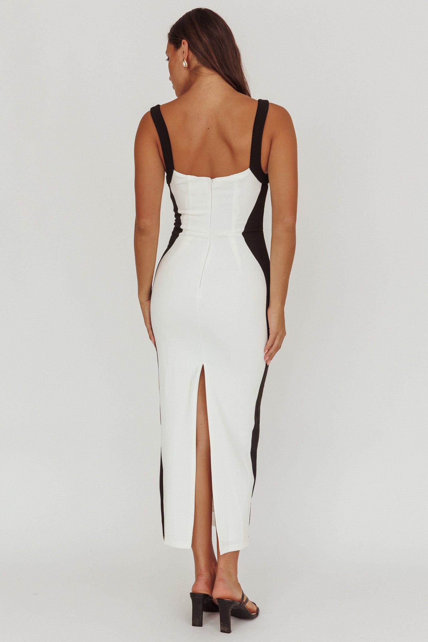 Tenika Contrast Bodycon Midi Dress White by Selfie Leslie Australia