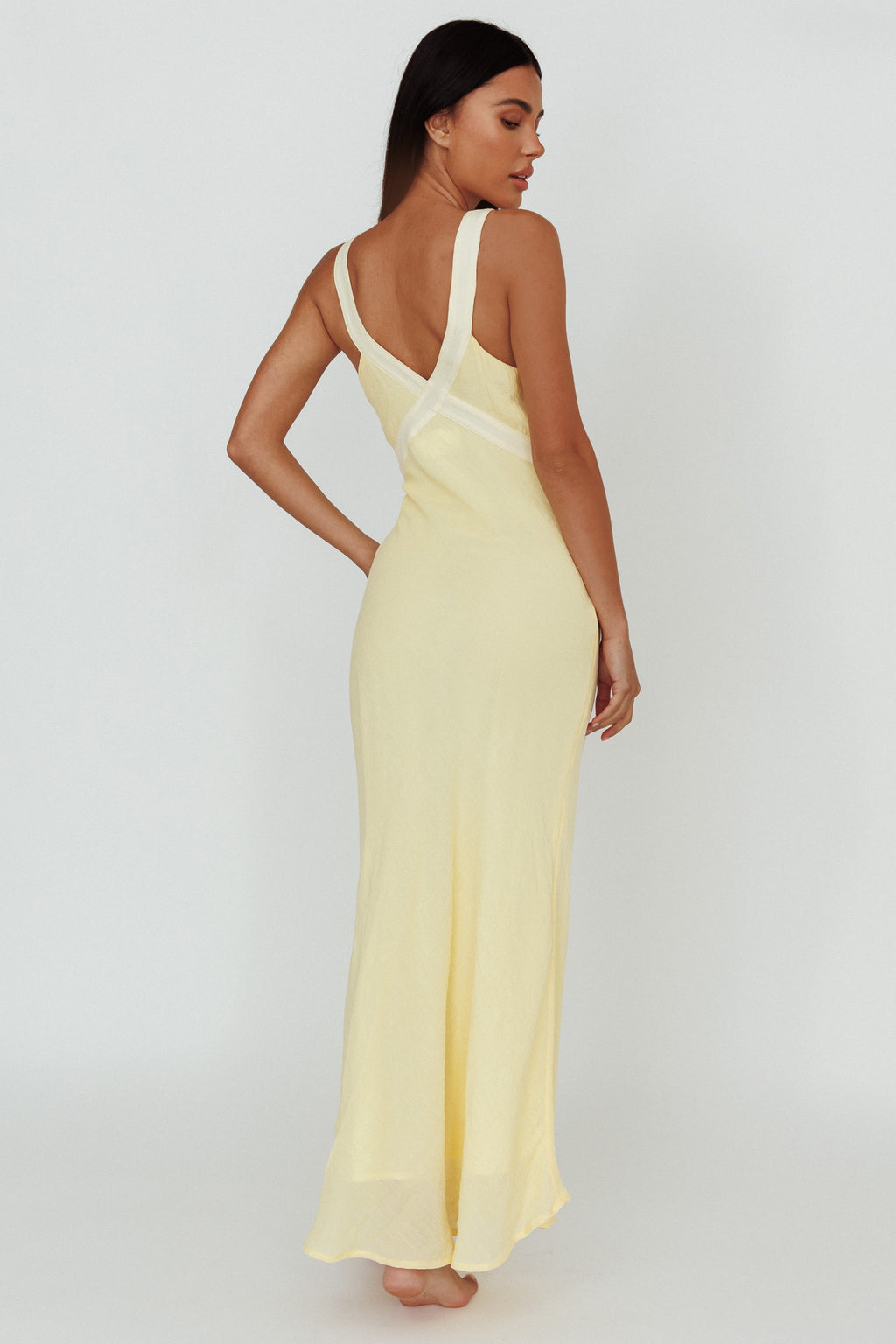 Zariah V-Neck Maxi Dress Yellow by Selfie Leslie Australia