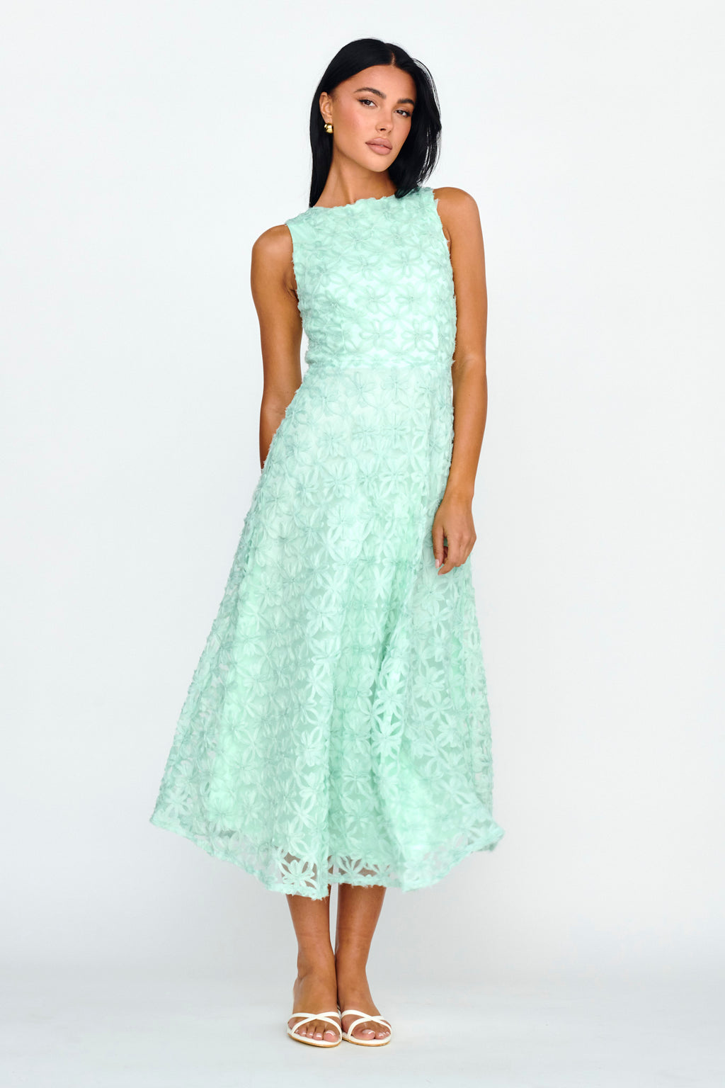 Dianne Sleeveless Embellished Midi Dress Mint by Selfie Leslie Australia