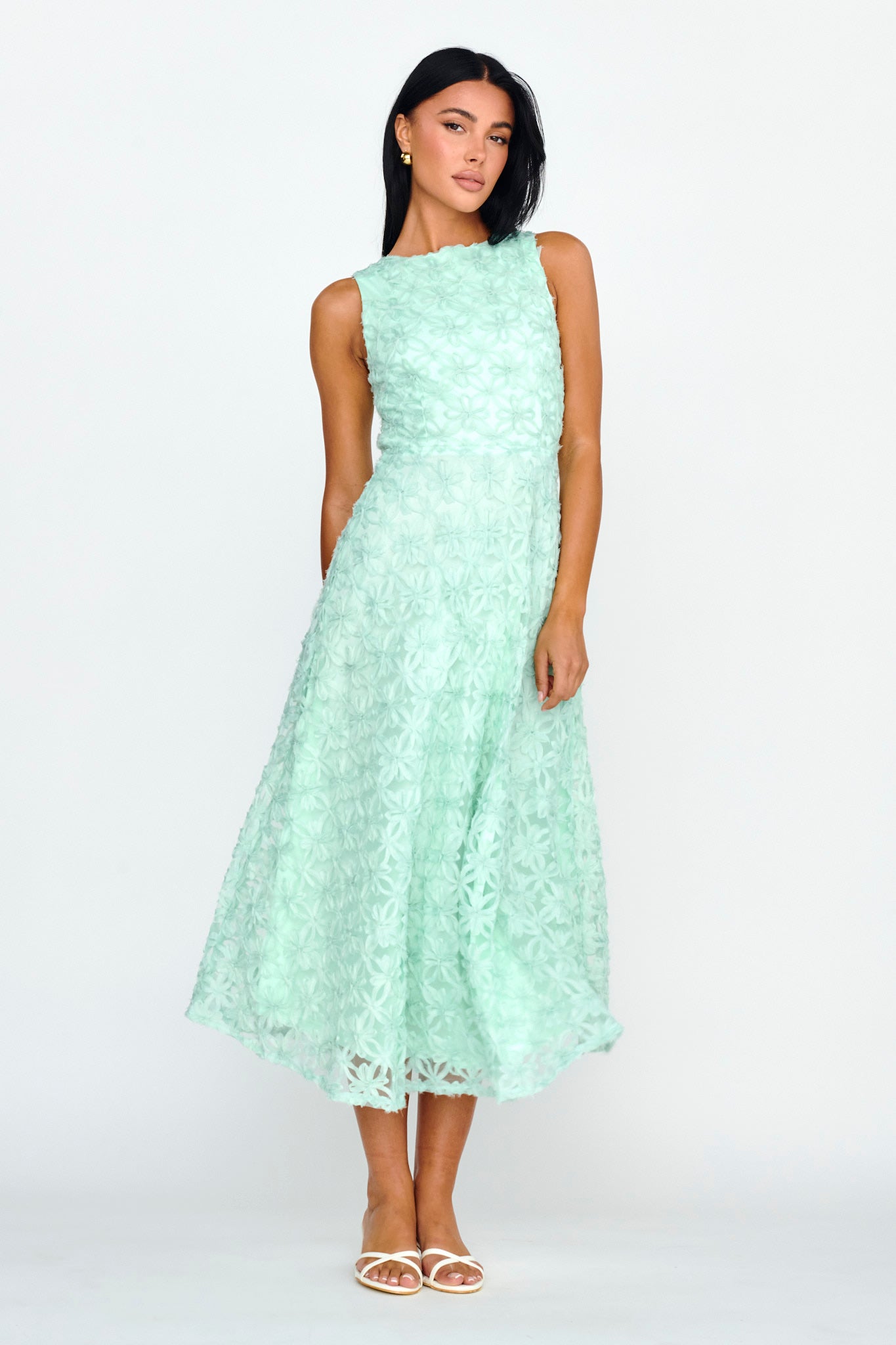 Dianne Sleeveless Embellished Midi Dress Mint by Selfie Leslie Australia