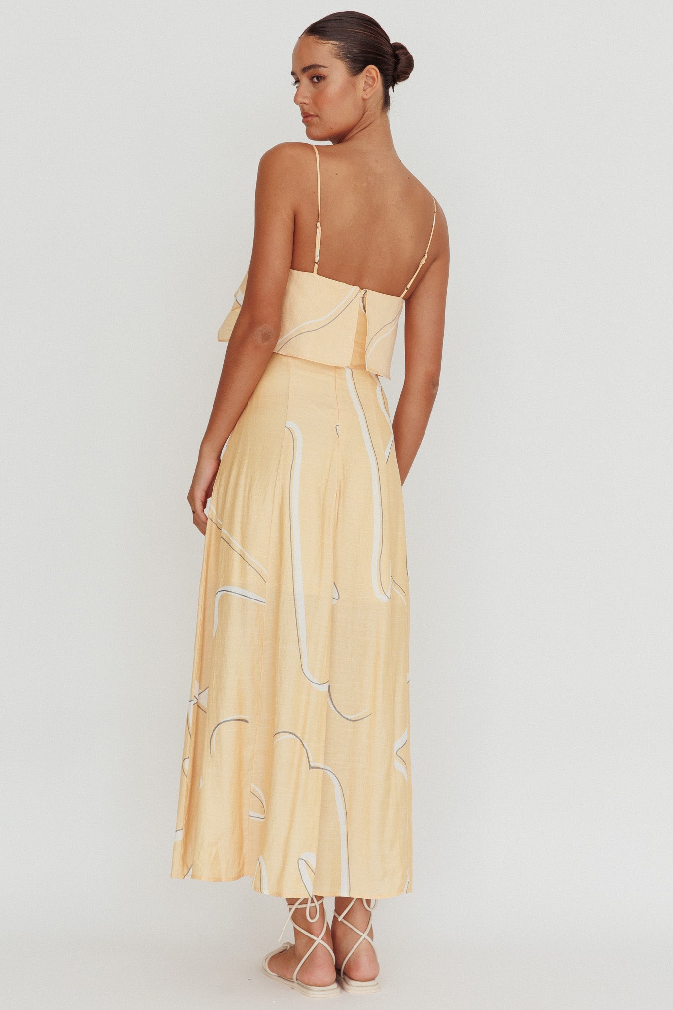 Cressida Line Ruffle Maxi Dress Mango by Selfie Leslie Australia
