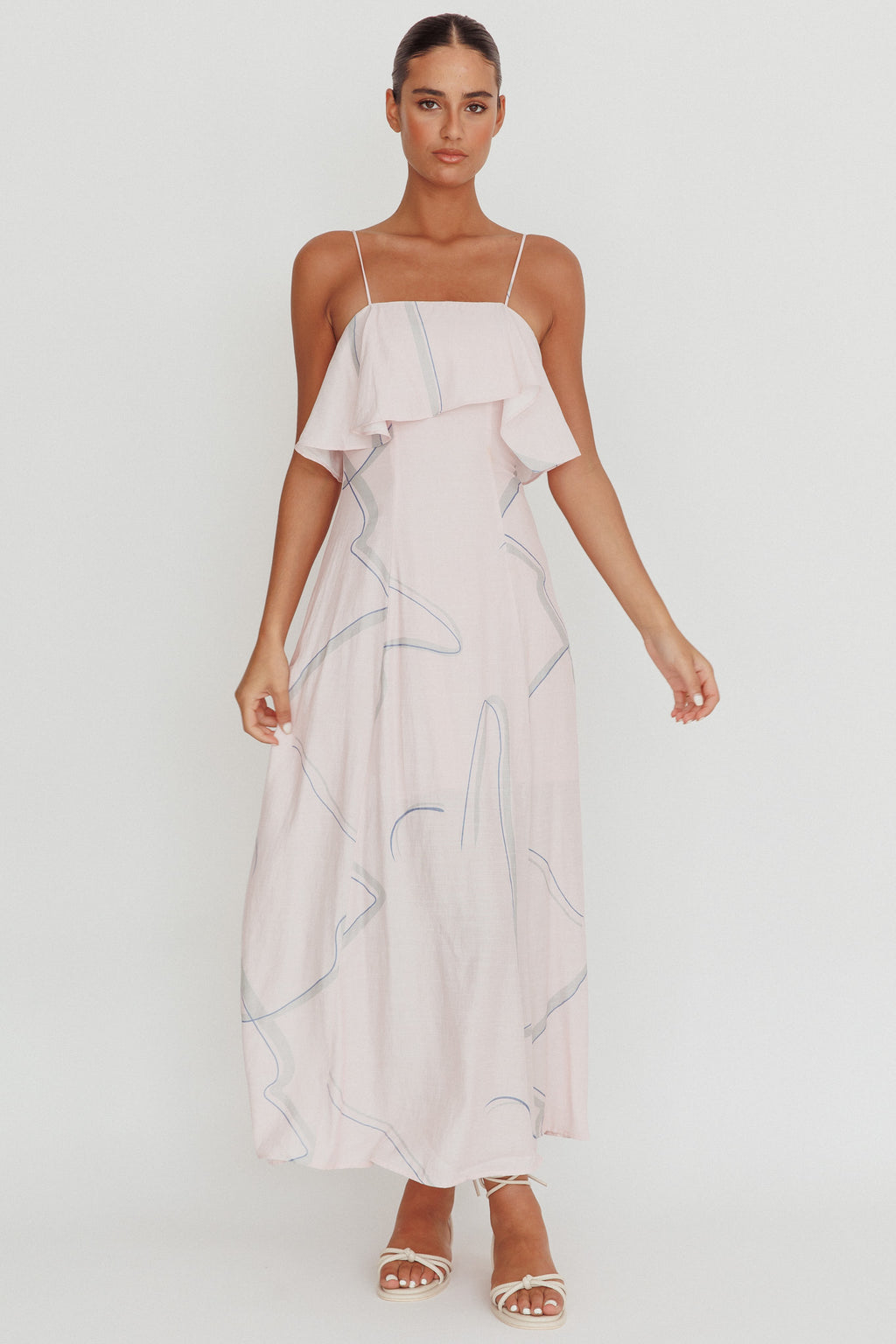 Cressida Line Ruffle Maxi Dress Pink by Selfie Leslie Australia