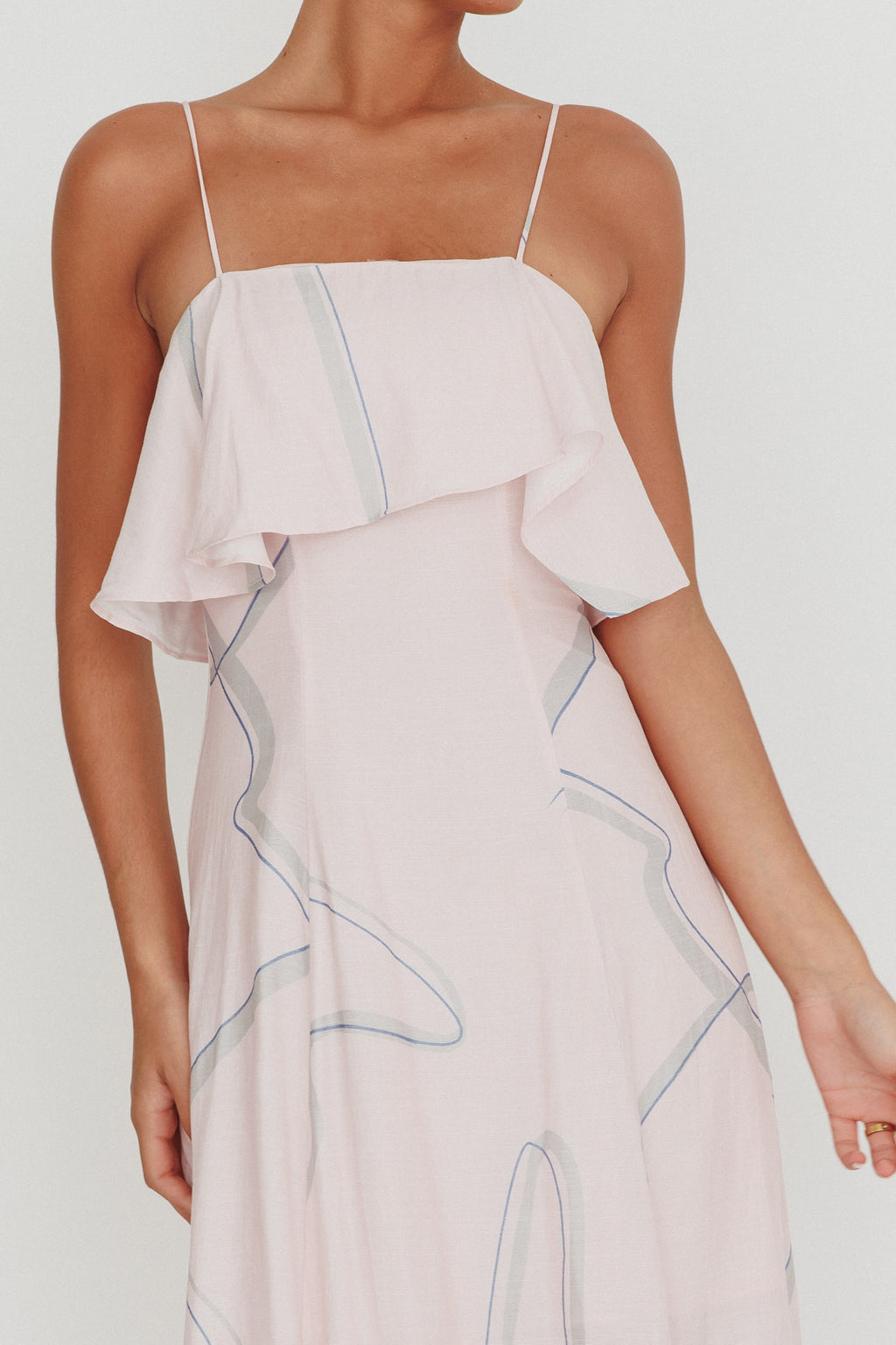 Cressida Line Ruffle Maxi Dress Pink by Selfie Leslie Australia