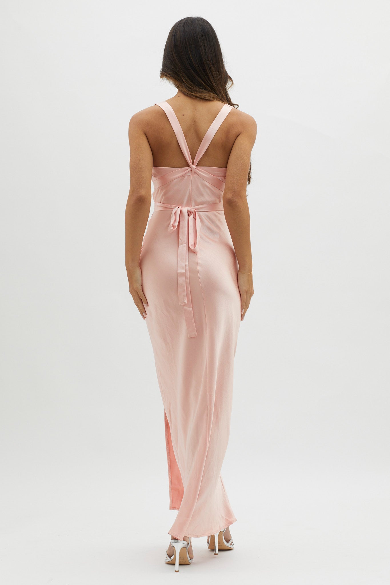 Midnight Sun Asymmetrical Strap Maxi Dress Apricot by Selfie Leslie Australia