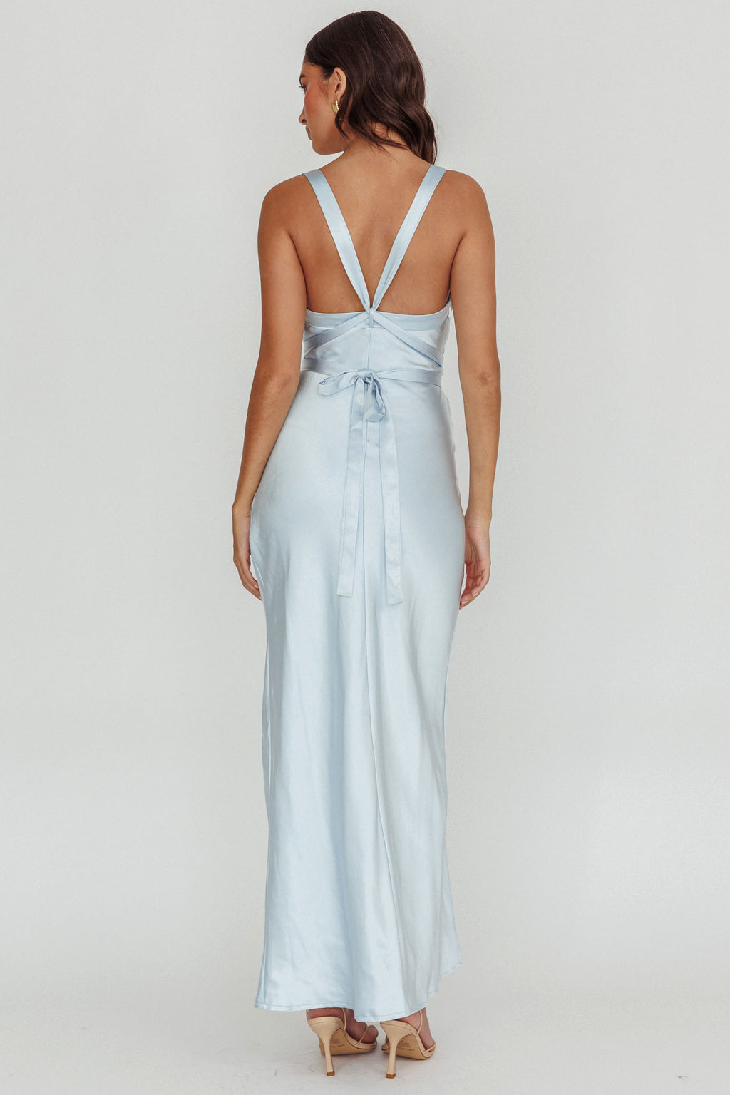 Midnight Sun Asymmetrical Strap Maxi Dress Blue by Selfie Leslie Australia