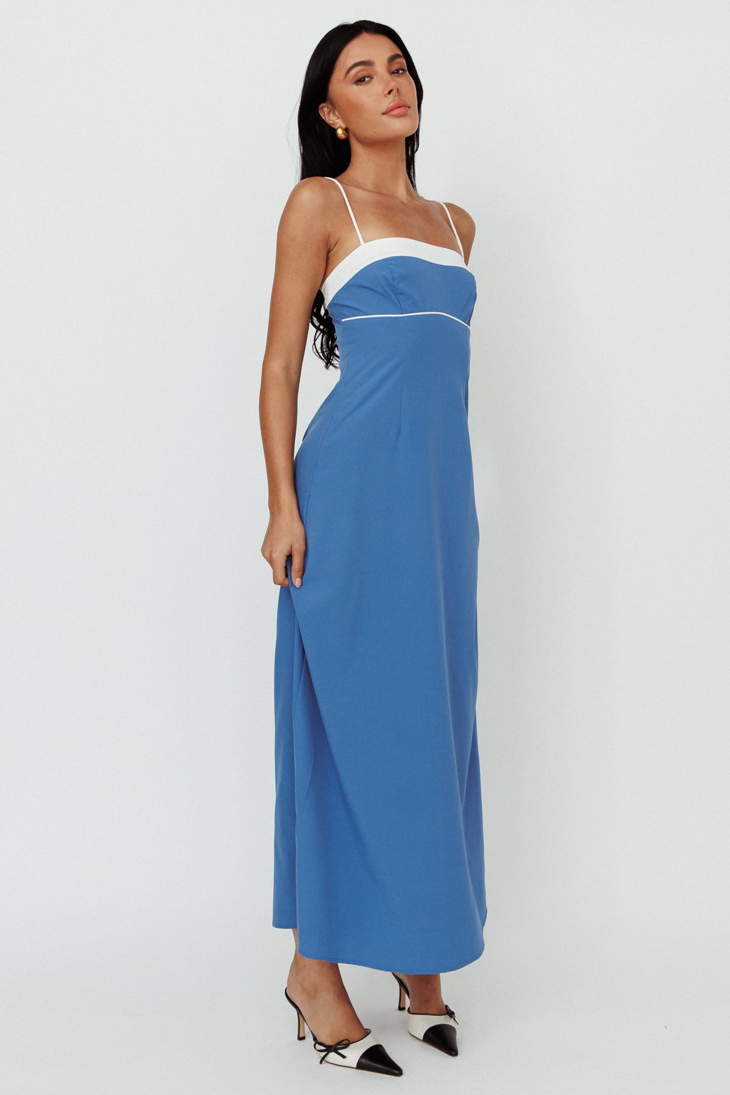 Taera Cami Strap Midi Dress Blue by Selfie Leslie Australia