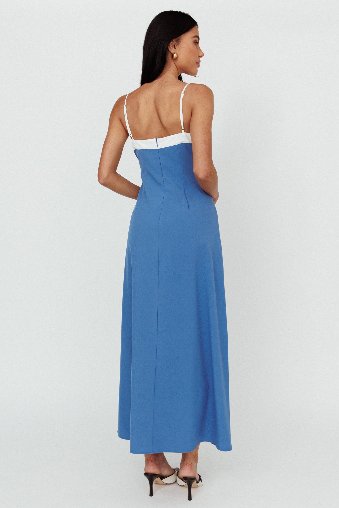Taera Cami Strap Midi Dress Blue by Selfie Leslie Australia