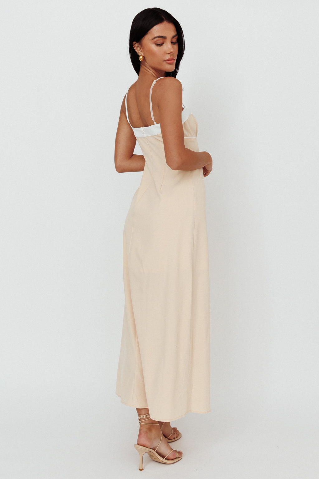 Taera Cami Strap Midi Dress Oat by Selfie Leslie Australia