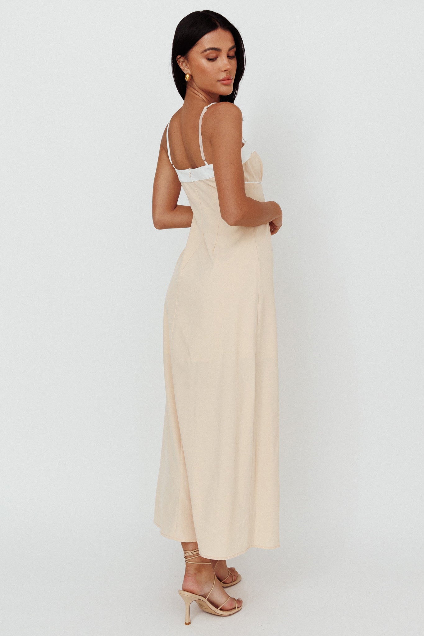 Taera Cami Strap Midi Dress Oat by Selfie Leslie Australia