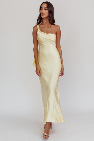 Carmel One-Shoulder Split Maxi Dress Butter