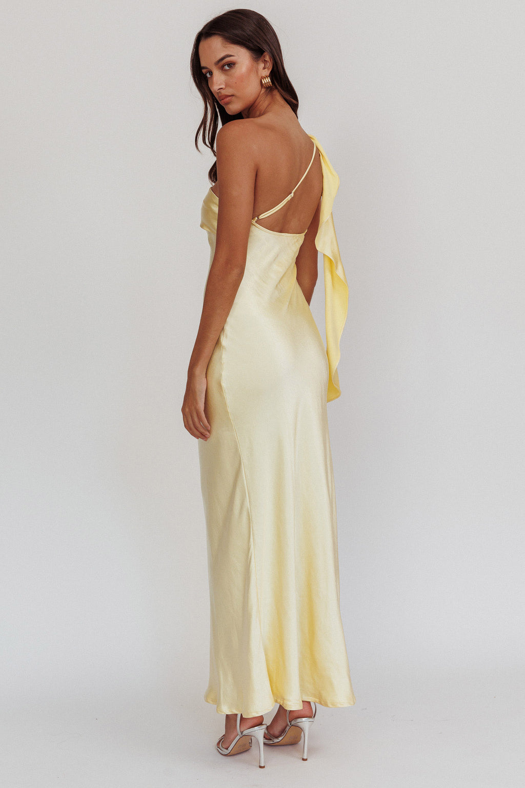 Carmel One-Shoulder Sash Maxi Dress Butter by Selfie Leslie Australia