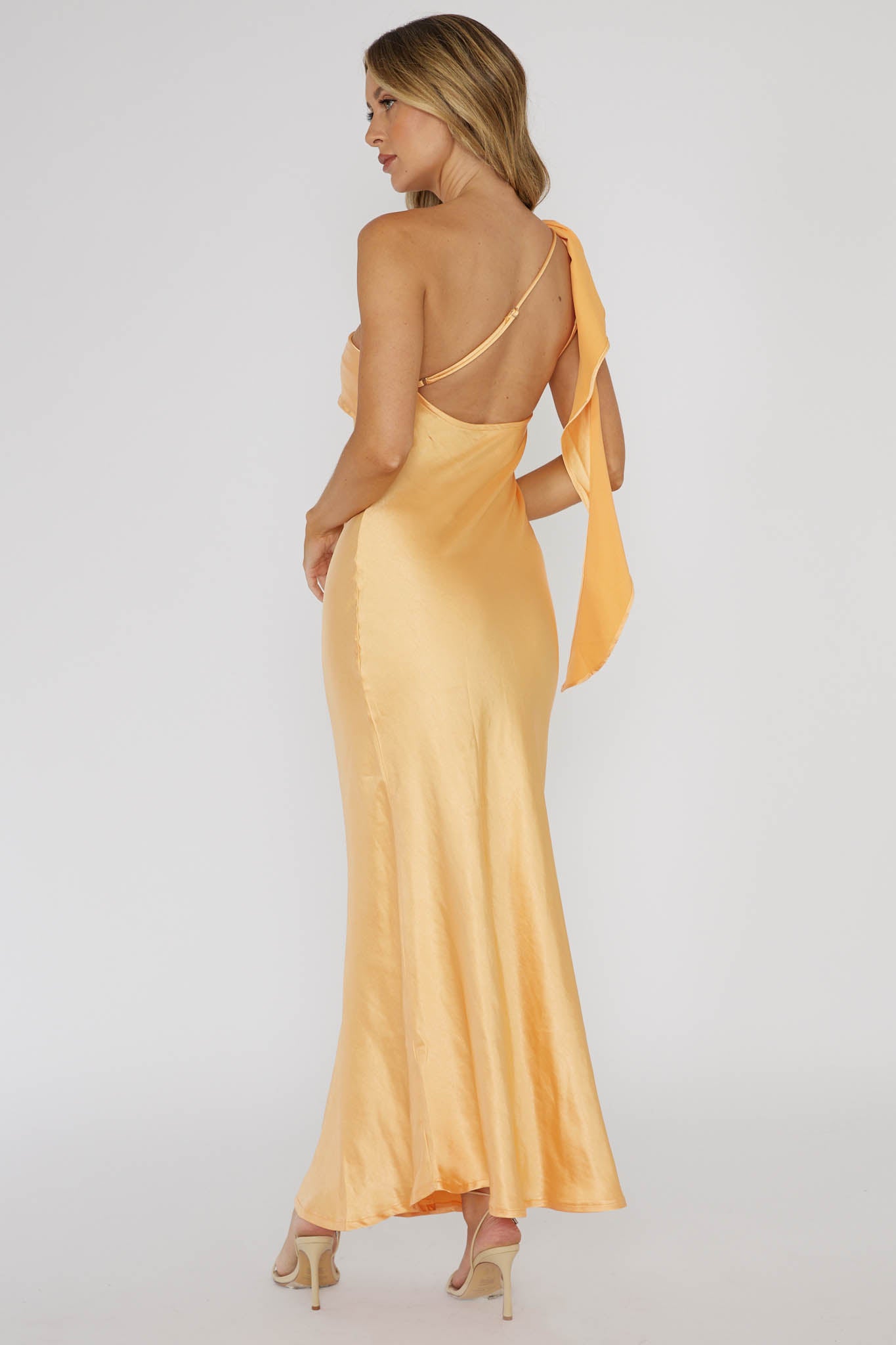 Carmel One-Shoulder Sash Maxi Dress Rockmelon by Selfie Leslie Australia