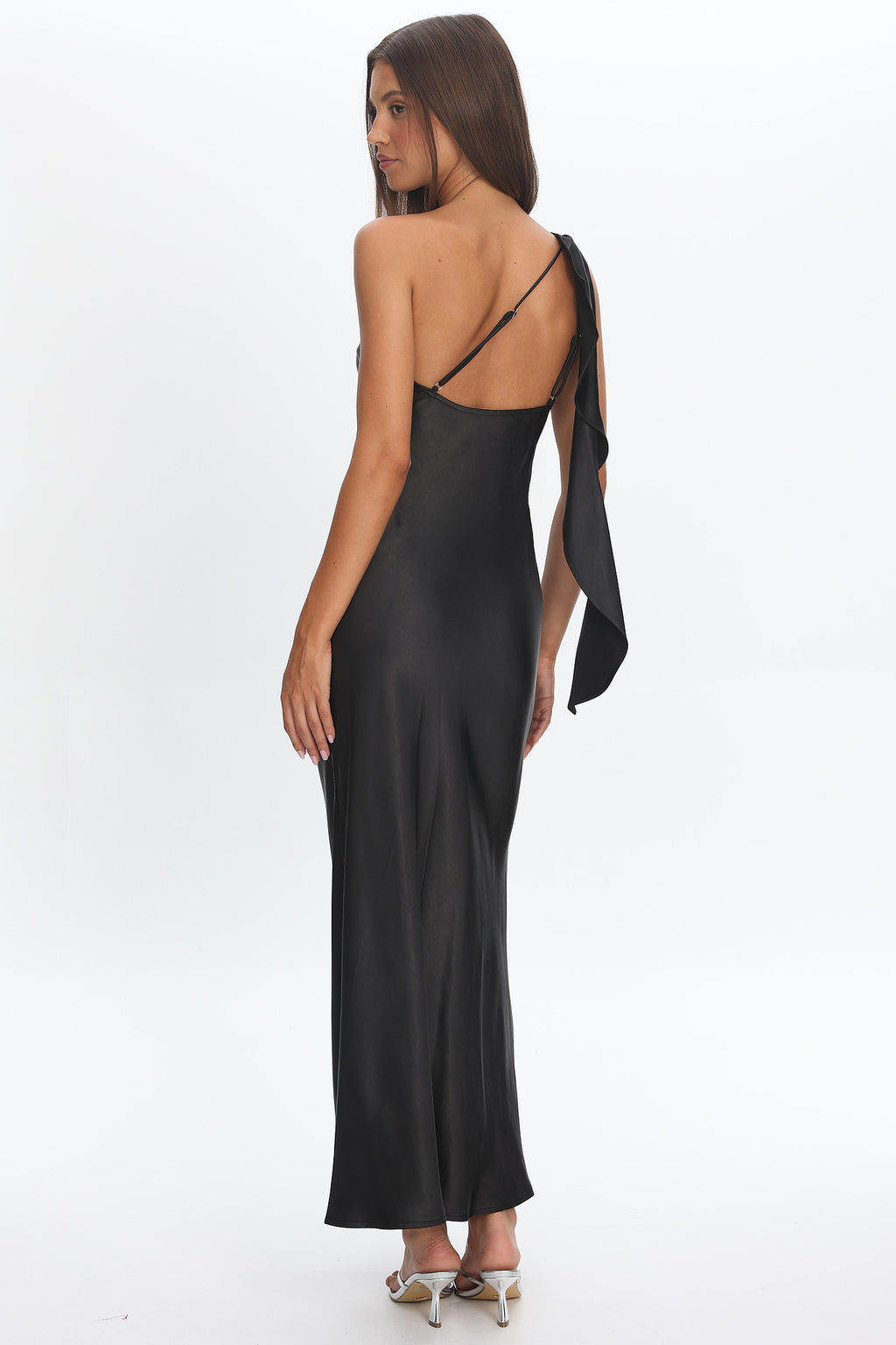 Carmel One-Shoulder Sash Maxi Dress Black by Selfie Leslie Australia