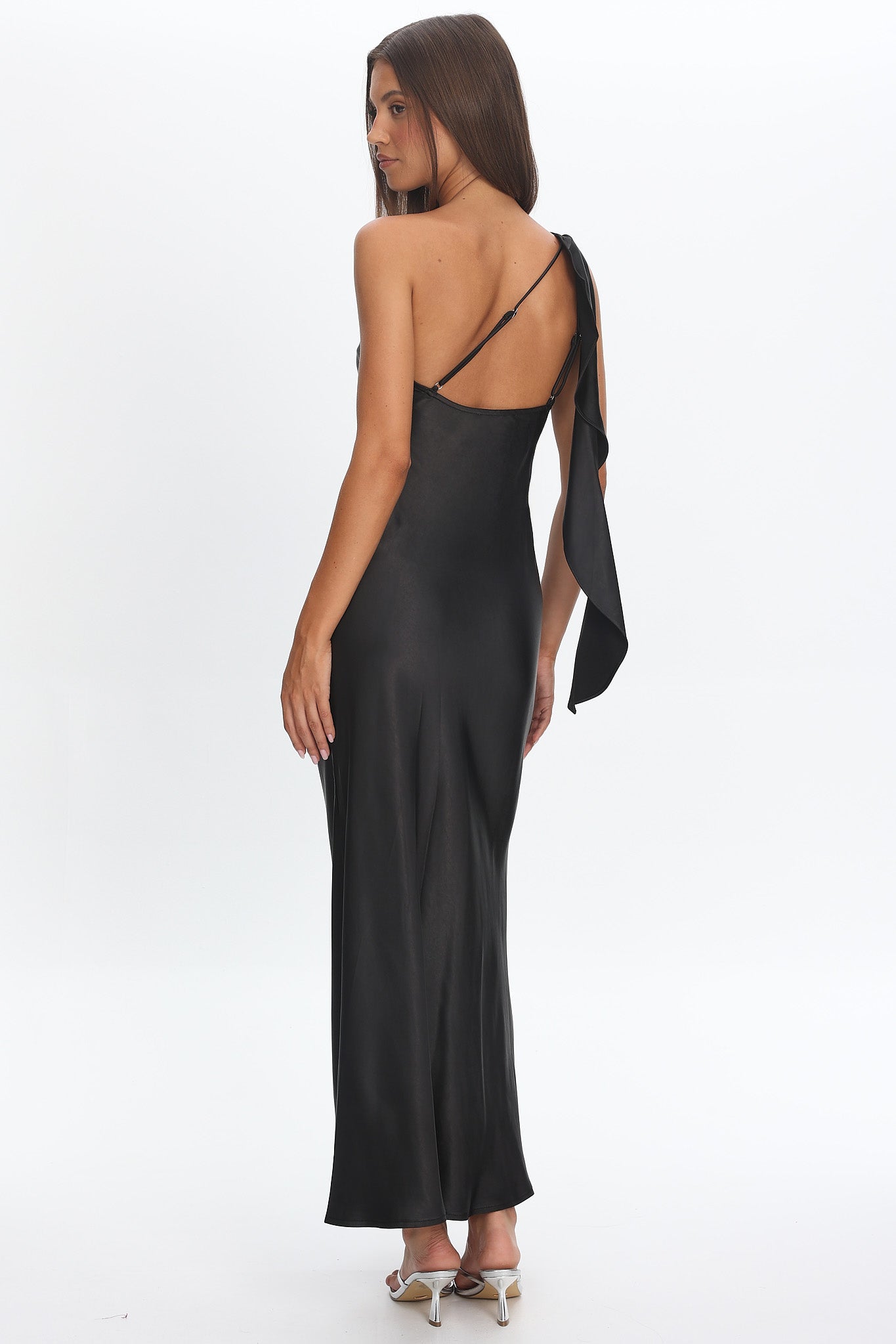 Carmel One-Shoulder Sash Maxi Dress Black by Selfie Leslie Australia