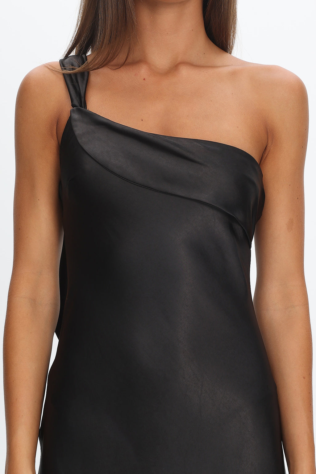 Carmel One-Shoulder Sash Maxi Dress Black by Selfie Leslie Australia