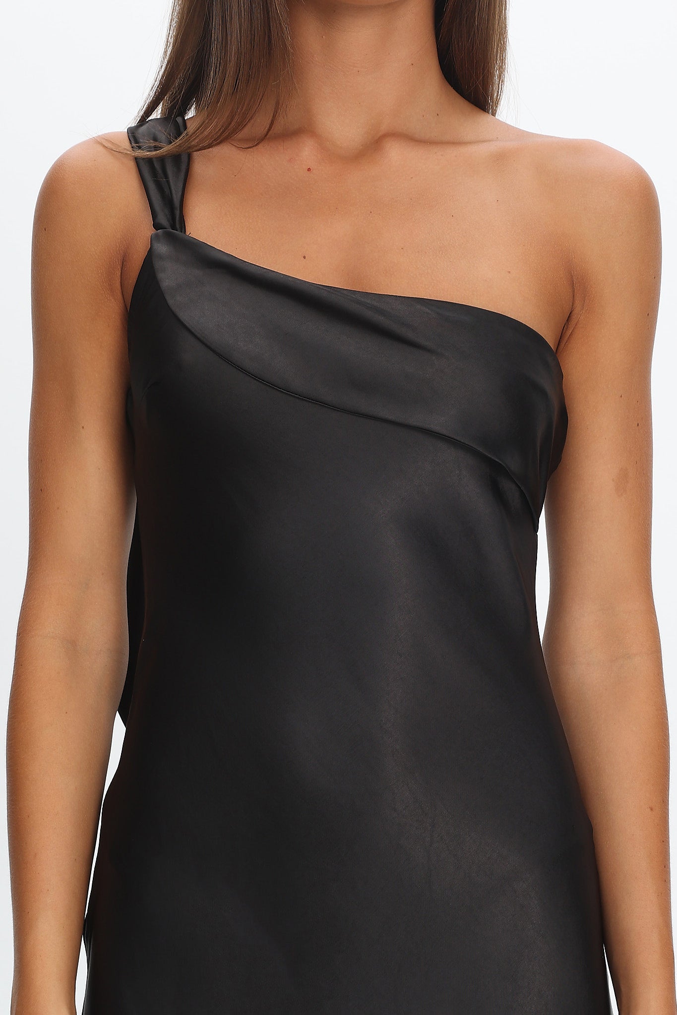 Carmel One-Shoulder Sash Maxi Dress Black by Selfie Leslie Australia
