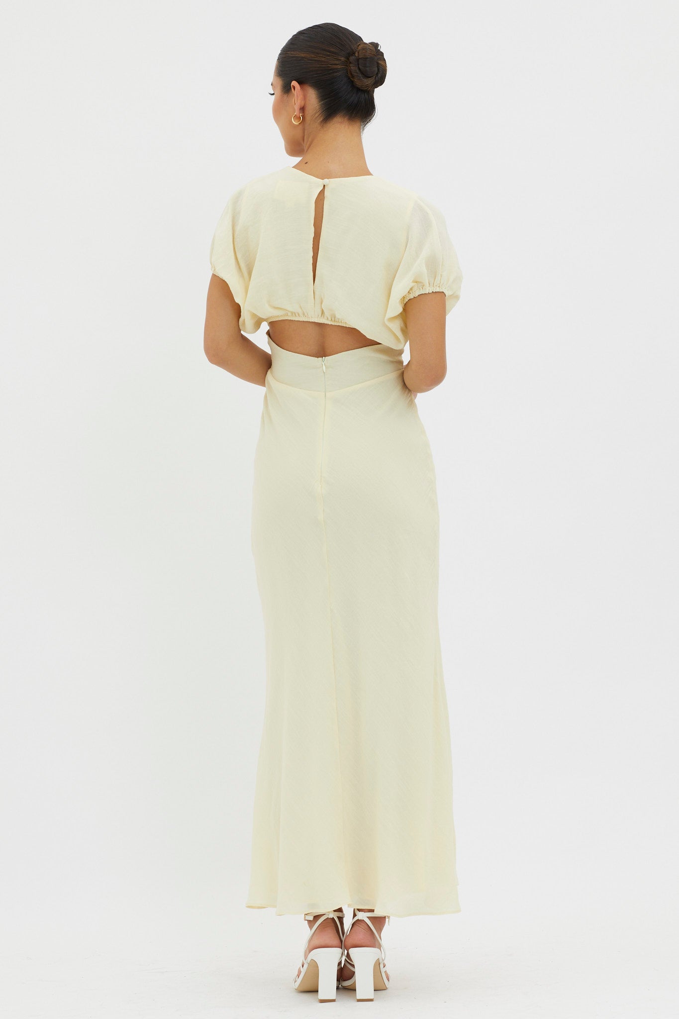 Dare To Live V-Neck Maxi Dress Butter by Selfie Leslie Australia