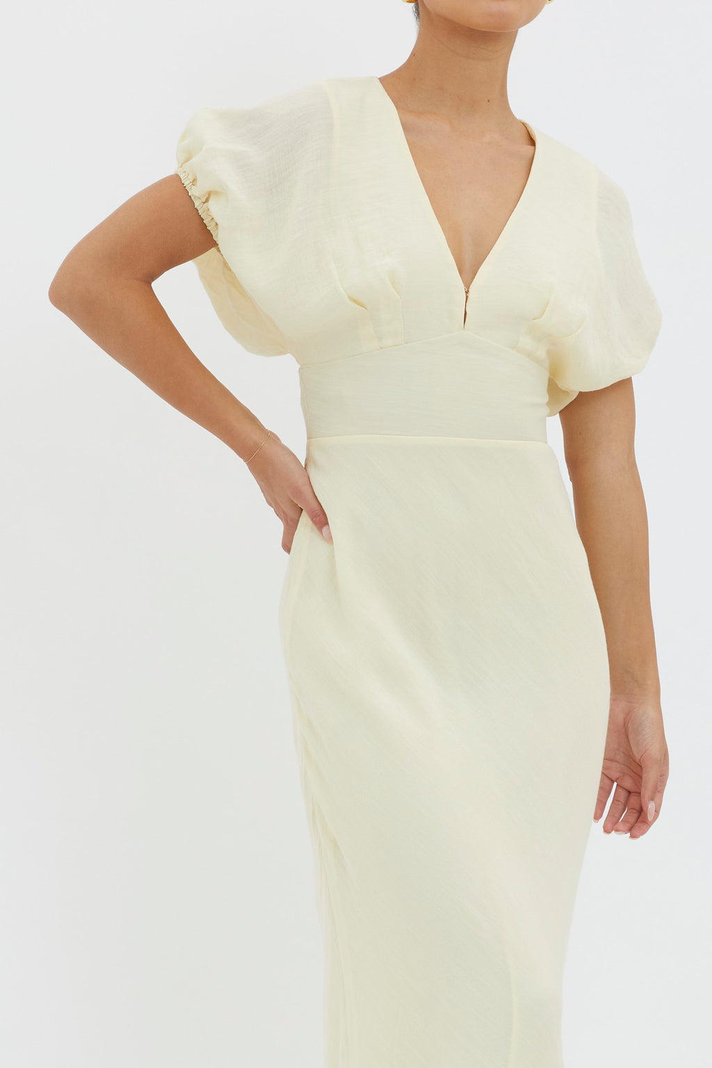 Dare To Live V-Neck Maxi Dress Butter by Selfie Leslie Australia