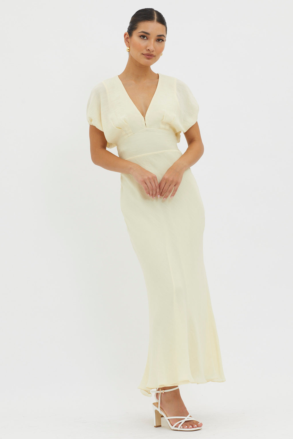 Dare To Live V-Neck Maxi Dress Butter by Selfie Leslie Australia
