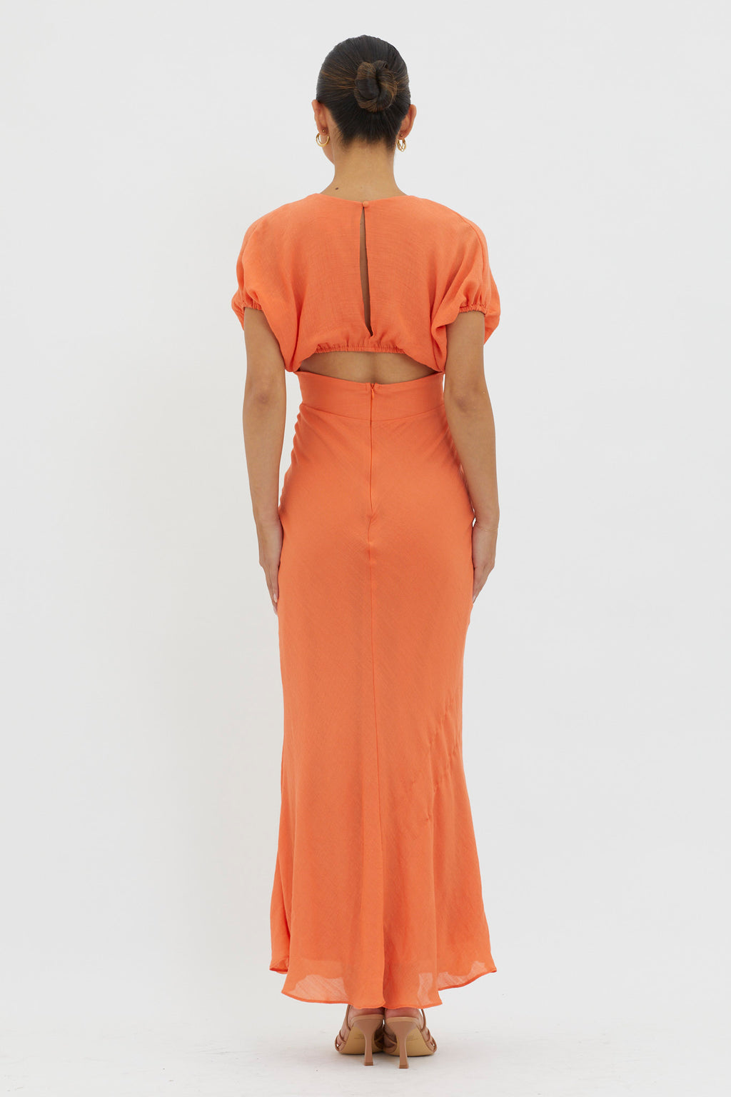 Dare To Live V-Neck Maxi Dress Orange by Selfie Leslie Australia