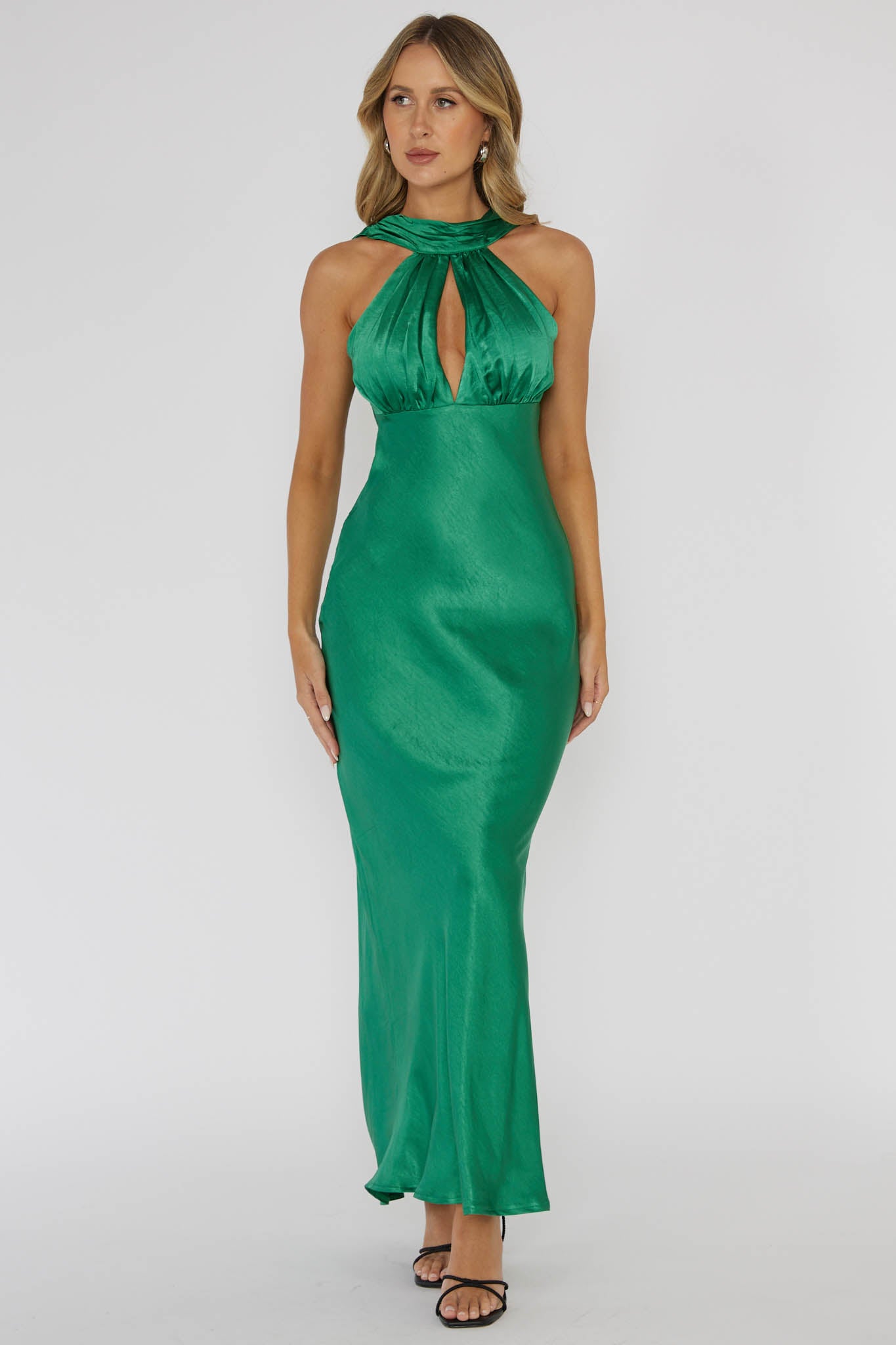 Starry Nights Cowl Back Maxi Dress Forest Green by Selfie Leslie Australia