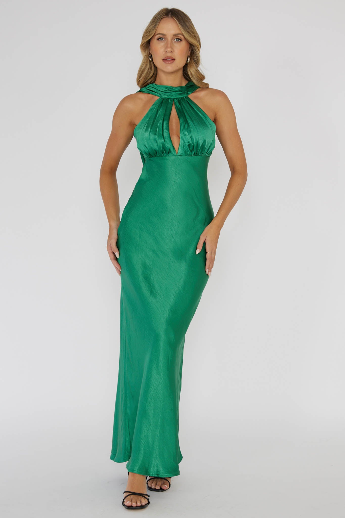 Starry Nights Cowl Back Maxi Dress Forest Green by Selfie Leslie Australia