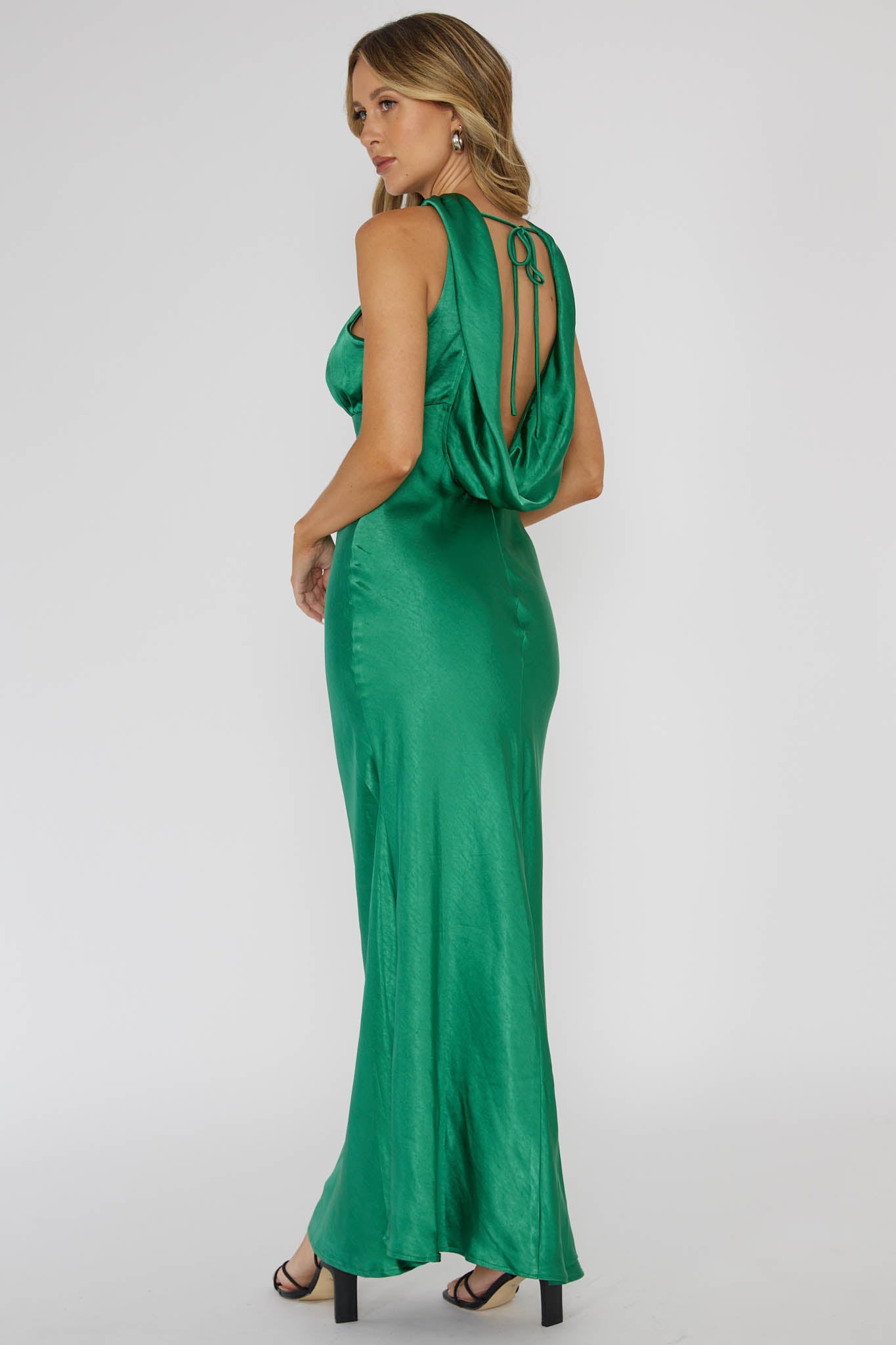 Starry Nights Cowl Back Maxi Dress Forest Green by Selfie Leslie Australia