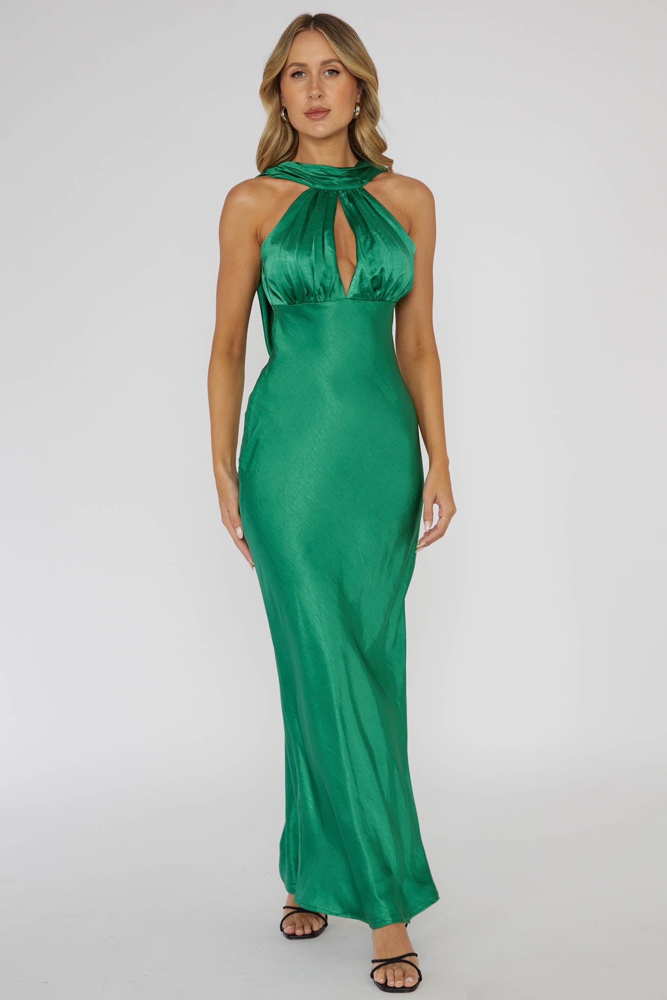 Starry Nights Cowl Back Maxi Dress Forest Green by Selfie Leslie Australia