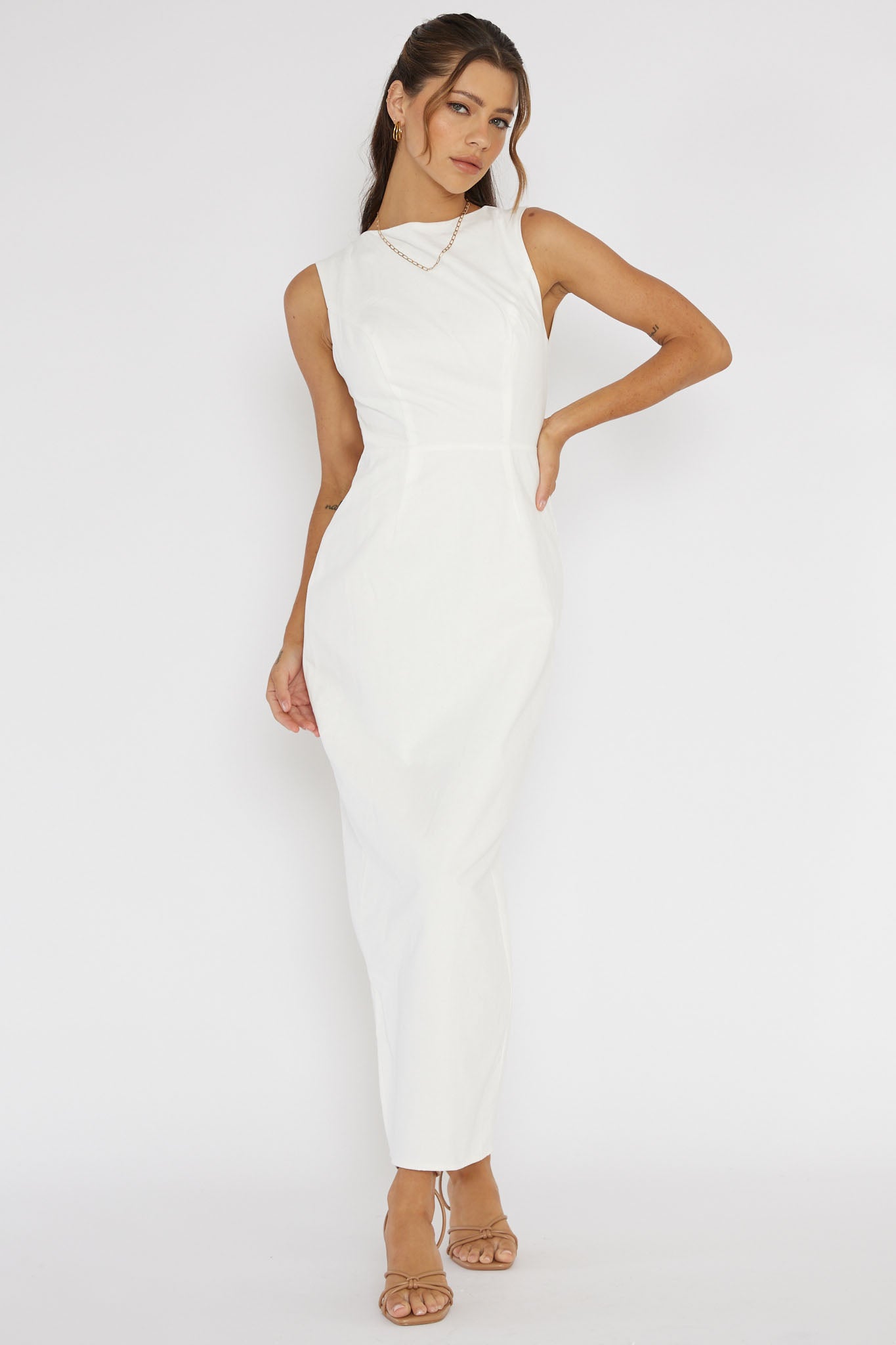 Golden Afternoon Open Tied Back Dress White by Selfie Leslie Australia