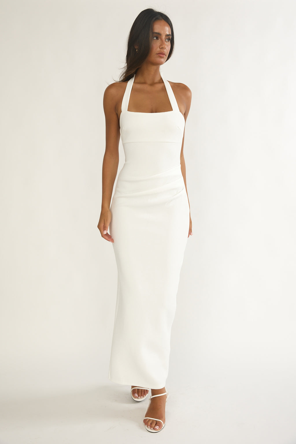 Fire Of Stars Halterneck Bodycon Maxi Dress White by Selfie Leslie Australia