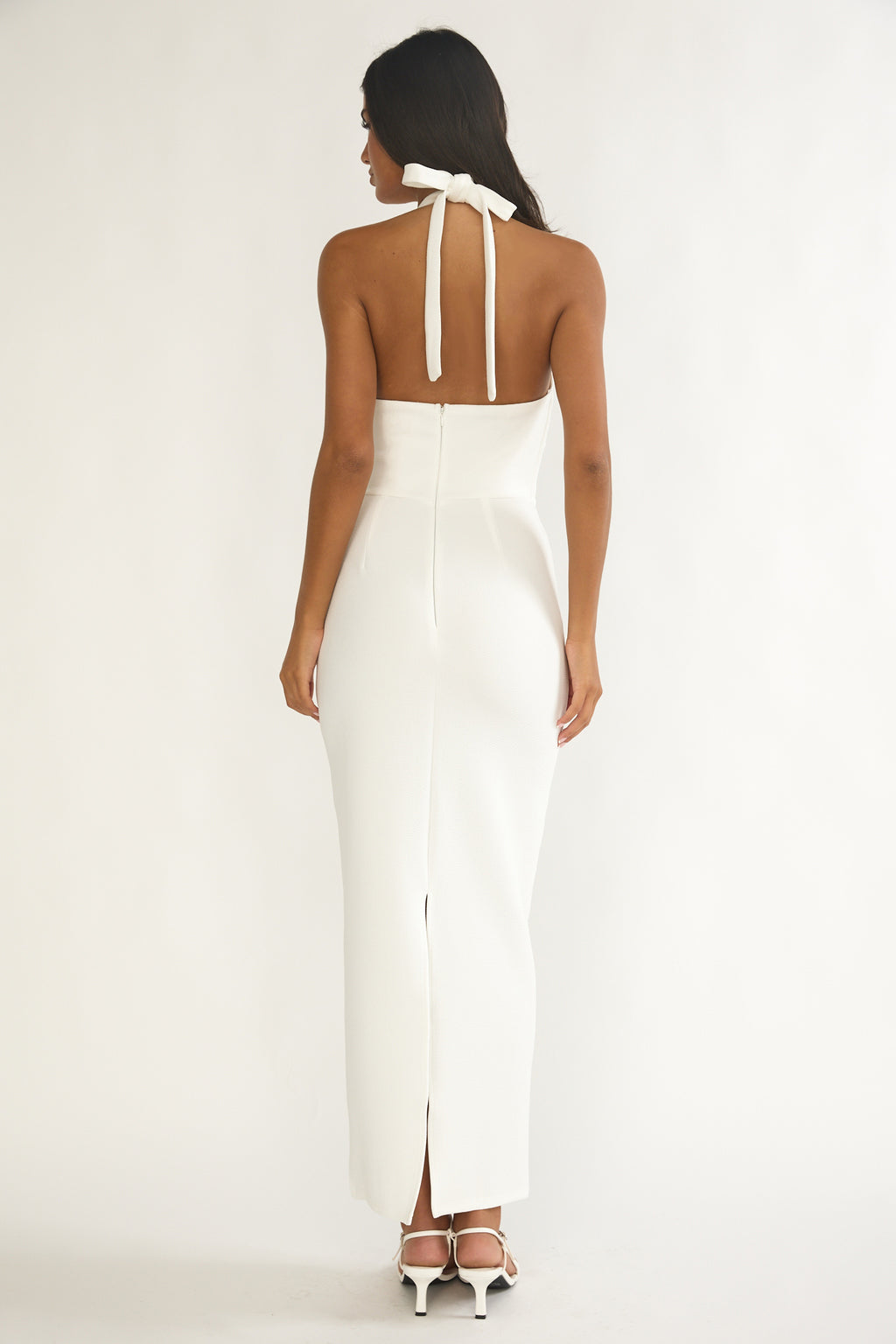 Fire Of Stars Halterneck Bodycon Maxi Dress White by Selfie Leslie Australia