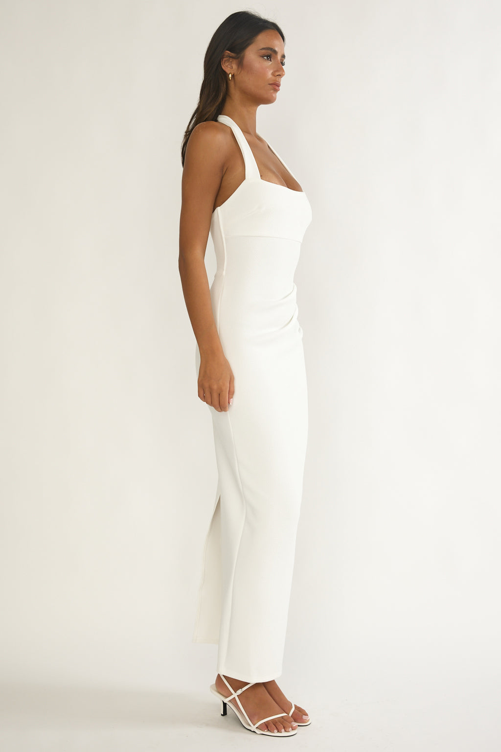 Fire Of Stars Halterneck Bodycon Maxi Dress White by Selfie Leslie Australia