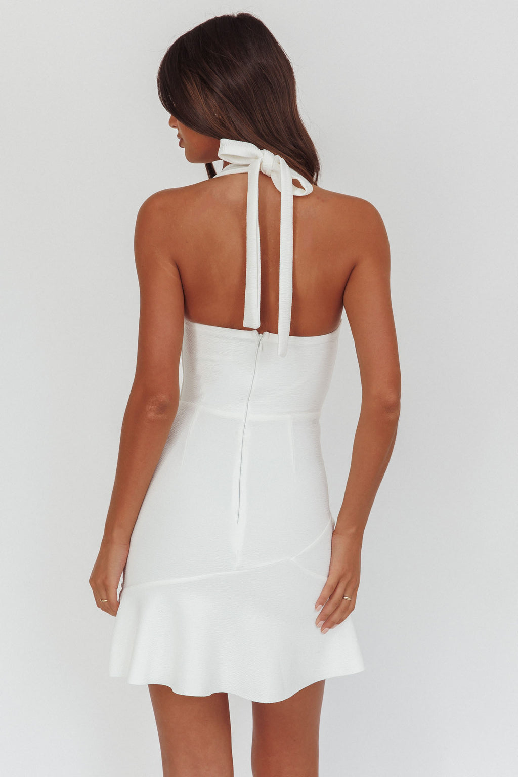 Fire Of Stars Halterneck Mini Dress White by Selfie Leslie Australia