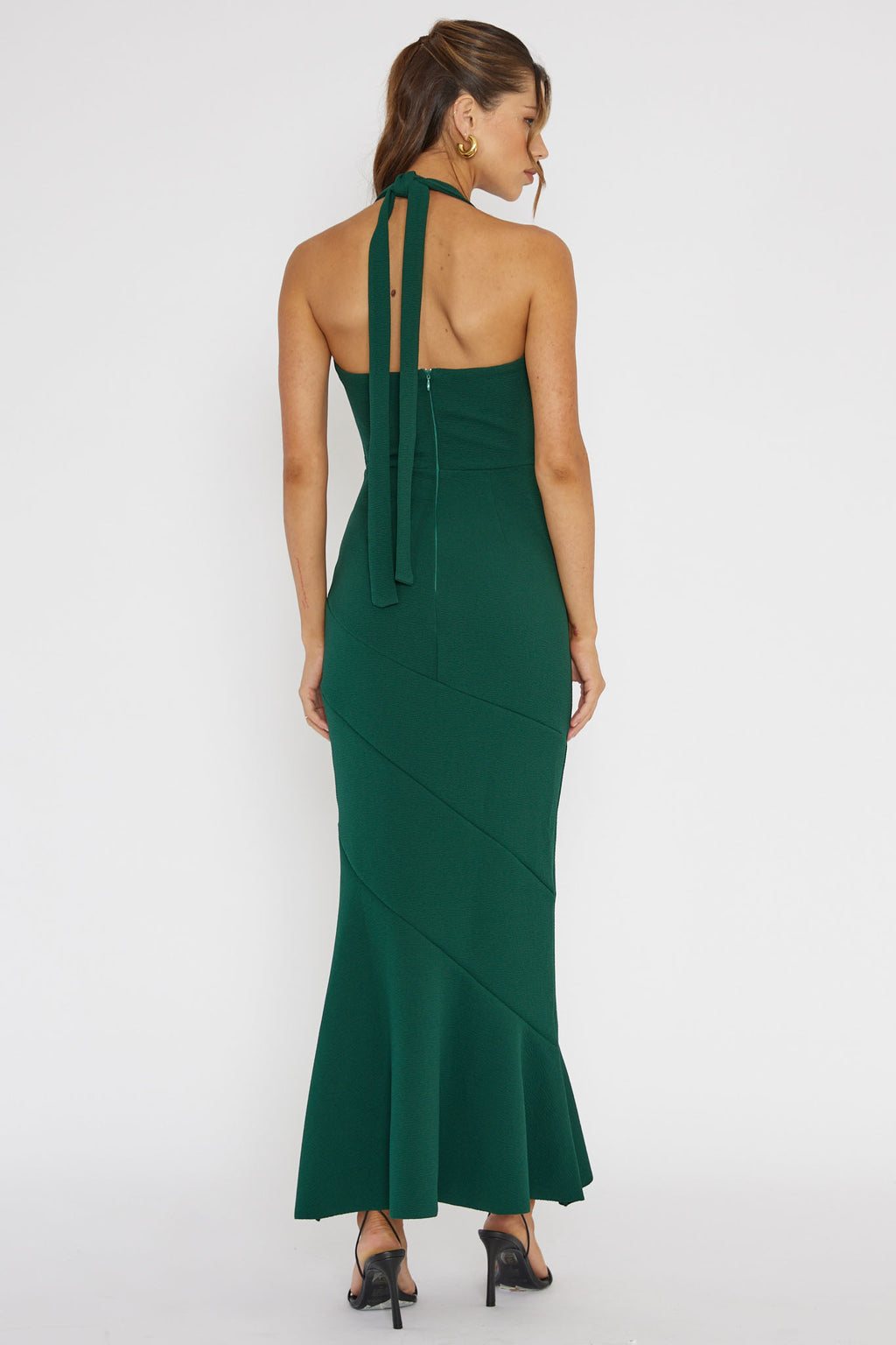 Fire Of Stars Halterneck Midi Dress Forest Green by Selfie Leslie Australia