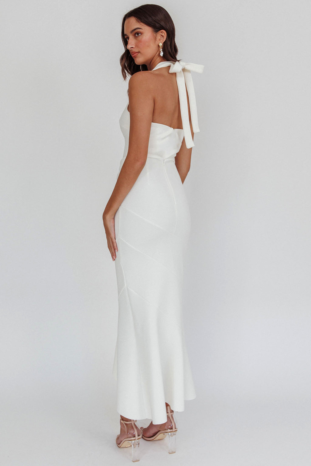 Fire Of Stars Halterneck Midi Dress White by Selfie Leslie Australia