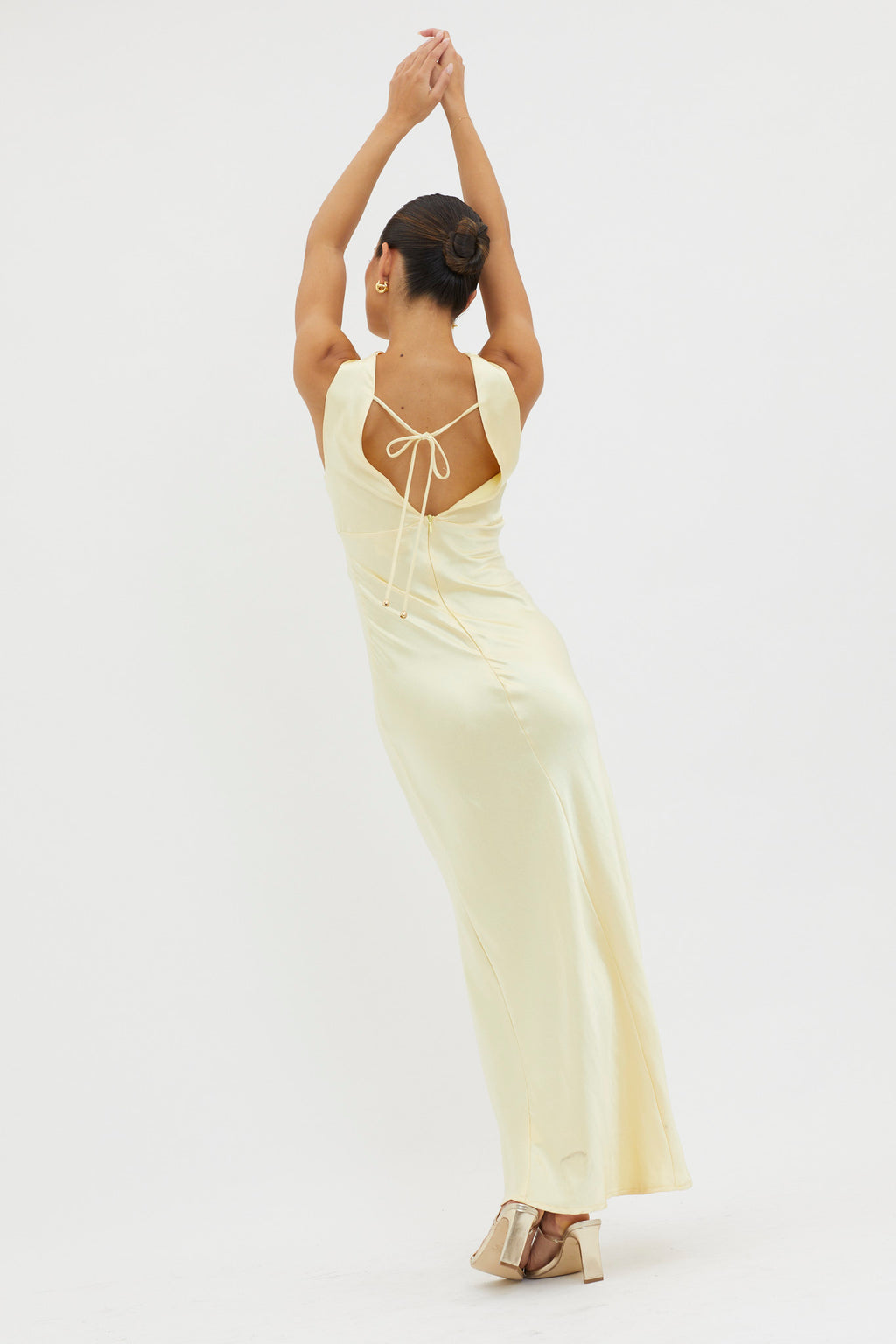 Maridon Cowl Neck Ruffle Dress Butter by Selfie Leslie Australia