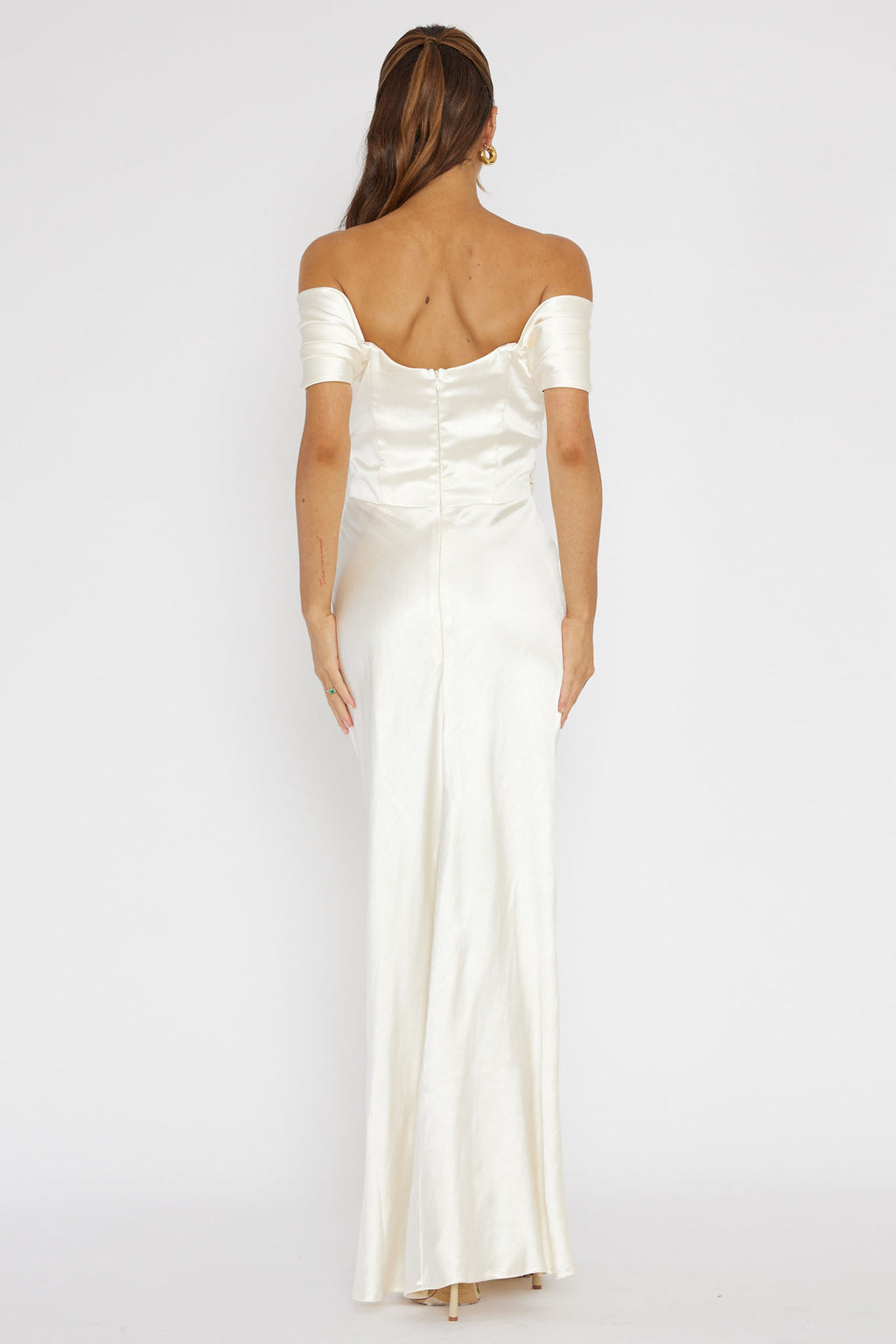 Katrina Off Shoulder Maxi Dress Butter by Selfie Leslie Australia