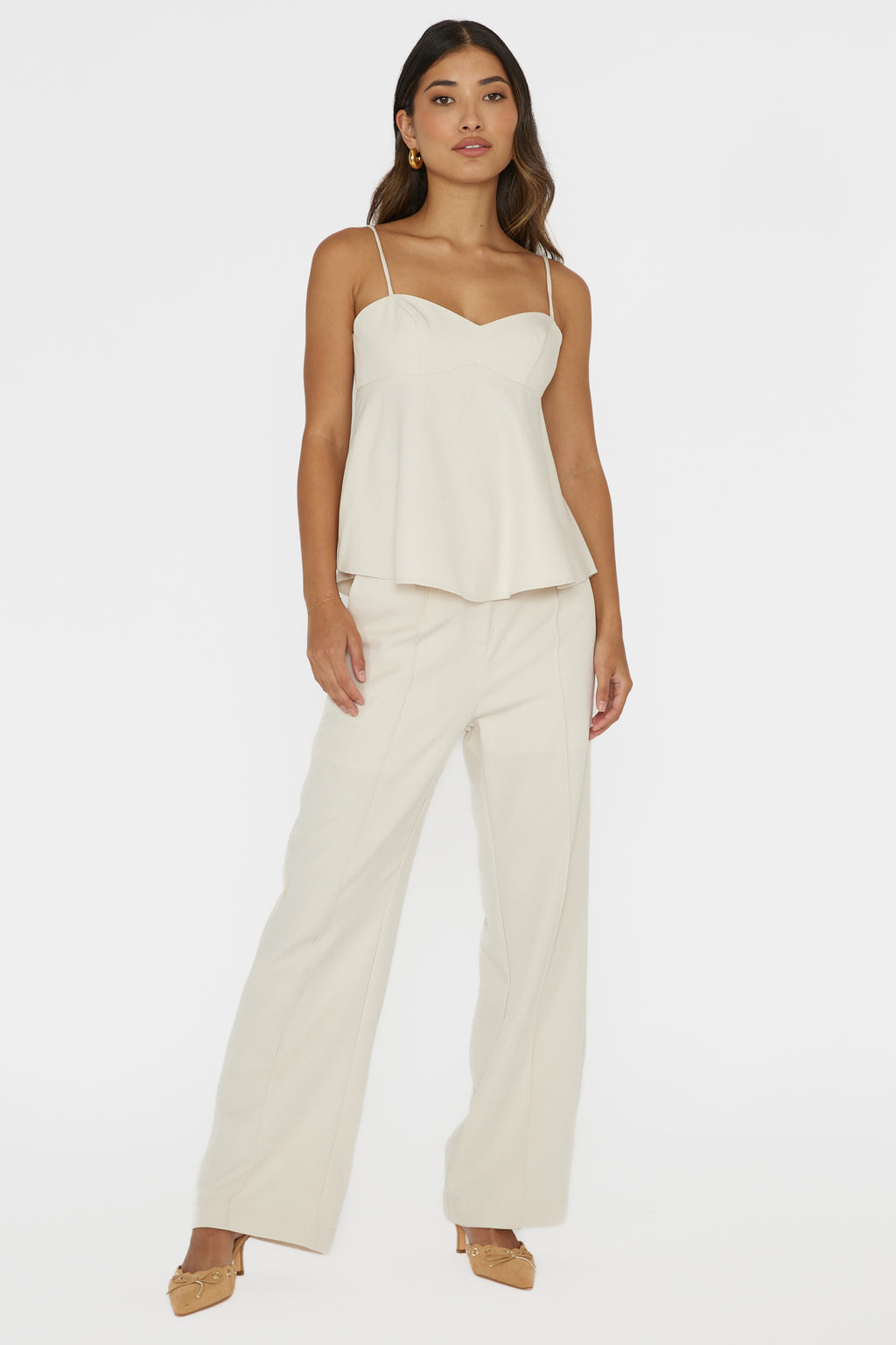 Mistie Pintuck Pants Bone by Selfie Leslie Australia