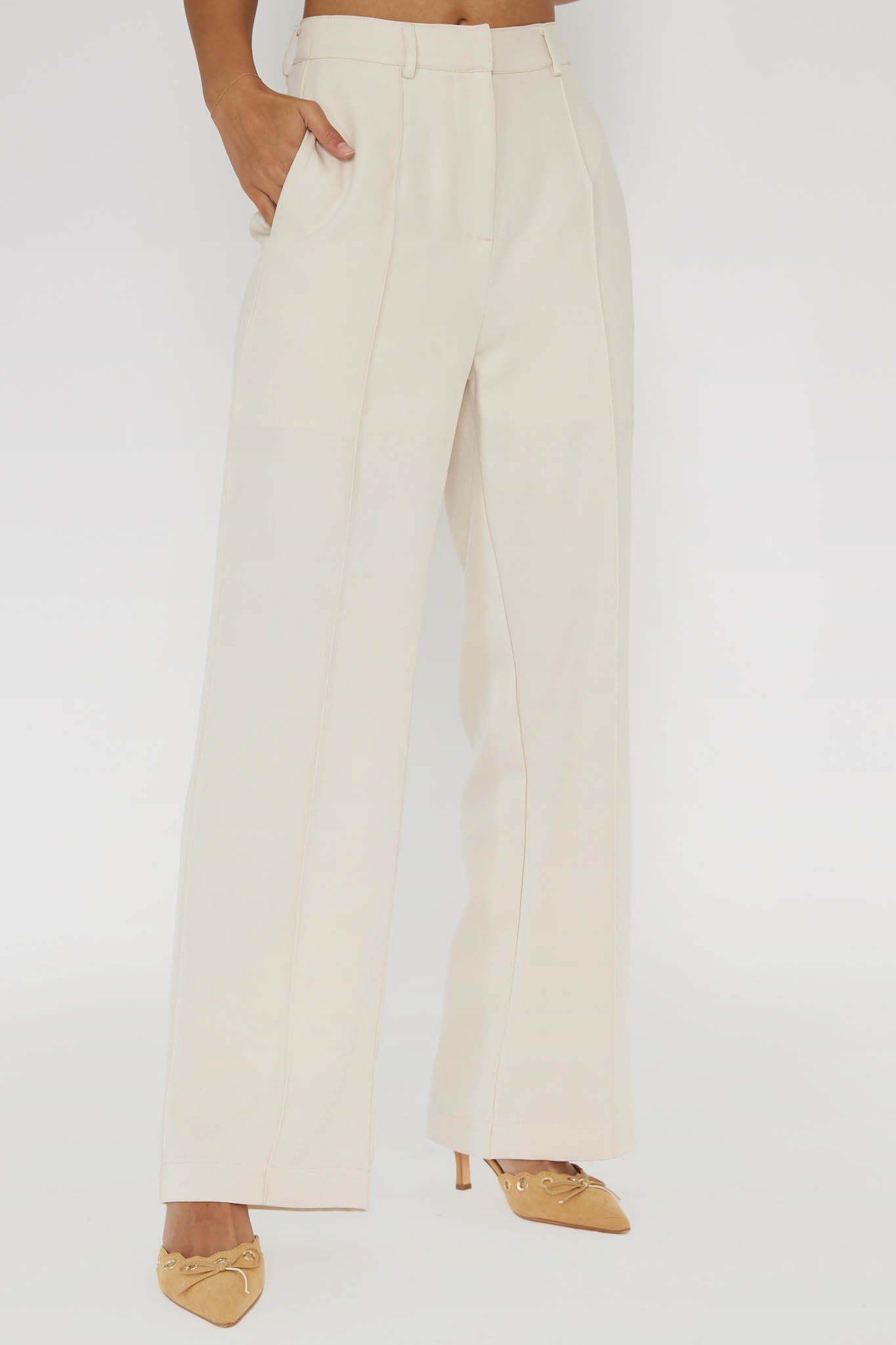 Mistie Pintuck Pants Bone by Selfie Leslie Australia