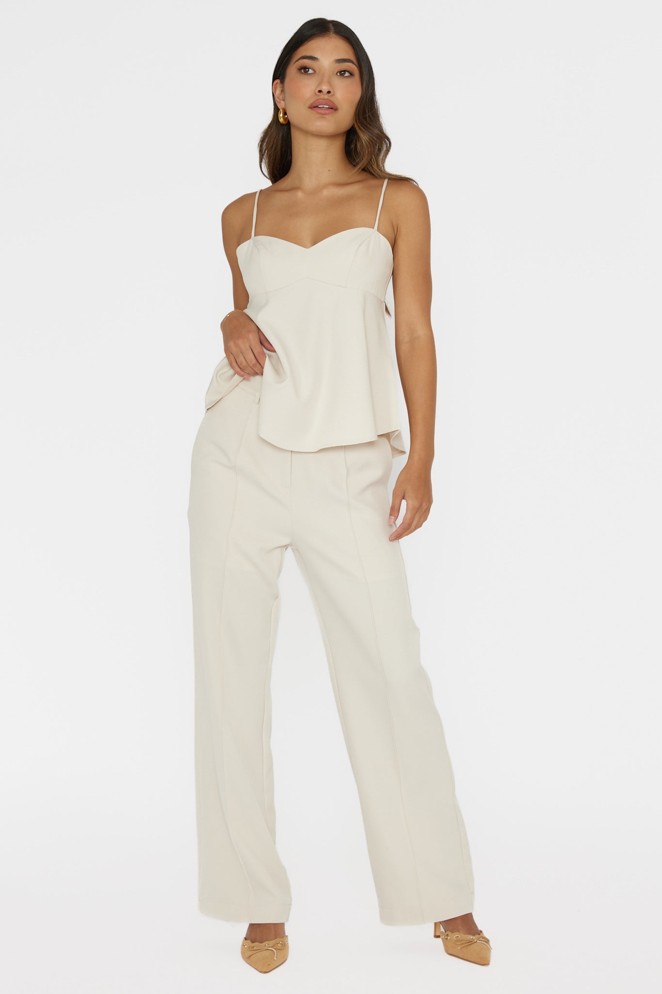 Mistie Pintuck Pants Bone by Selfie Leslie Australia