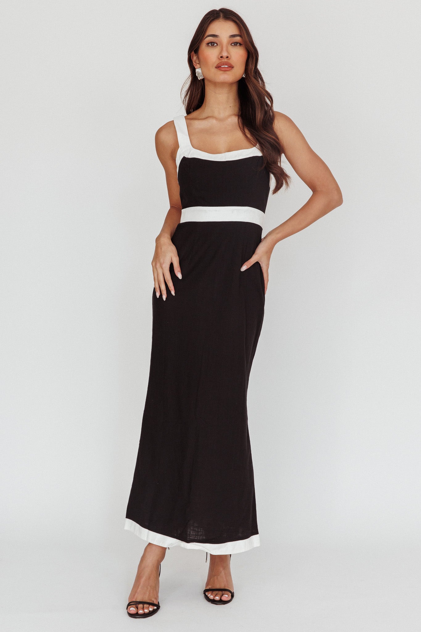 Trust Contrast Maxi Dress Black by Selfie Leslie Australia