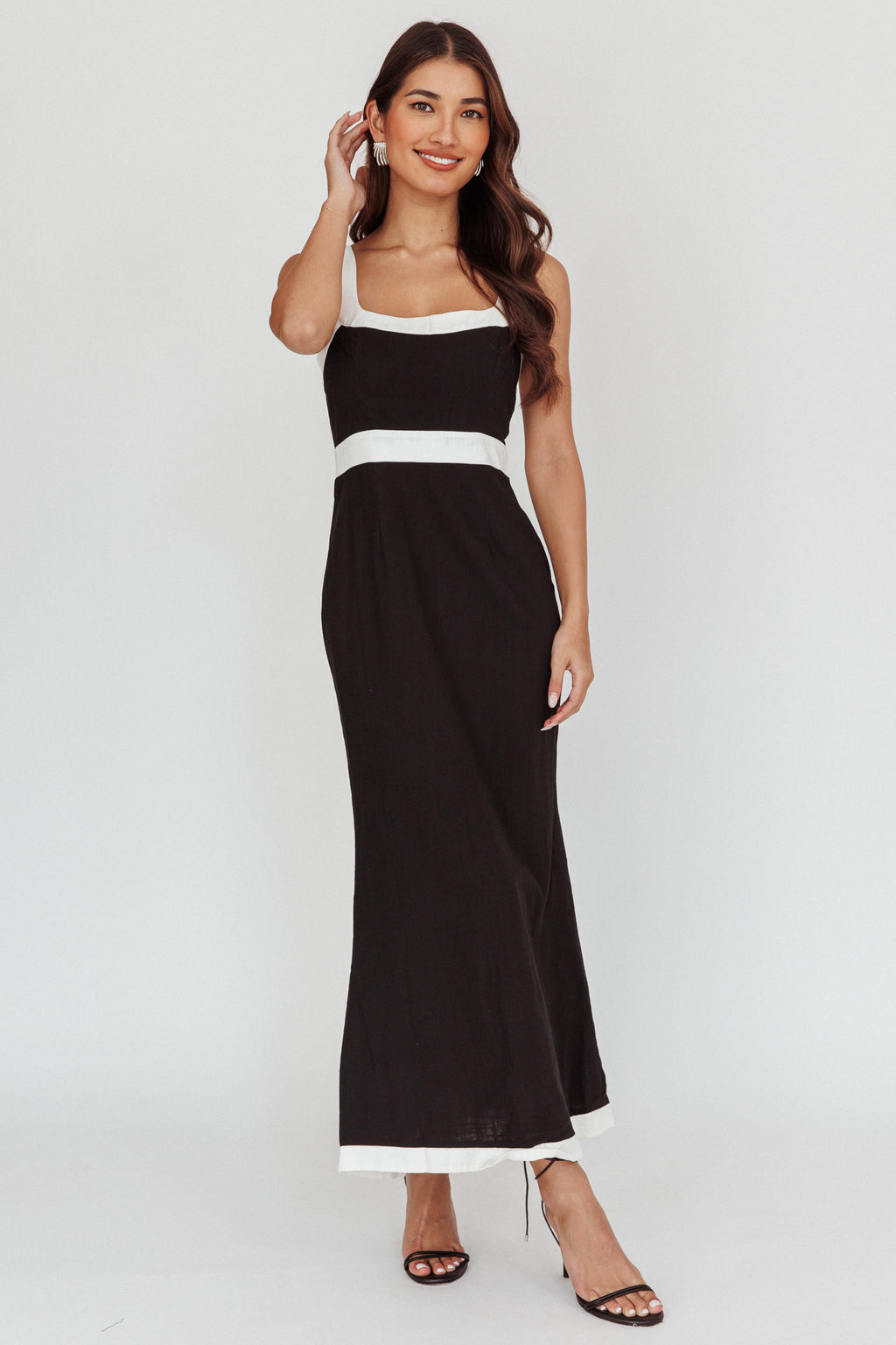 Trust Contrast Maxi Dress Black by Selfie Leslie Australia