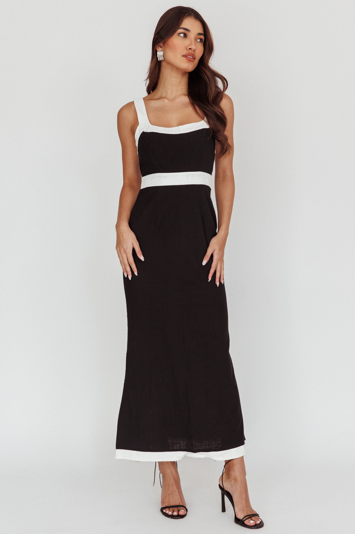 Trust Contrast Maxi Dress Black by Selfie Leslie Australia